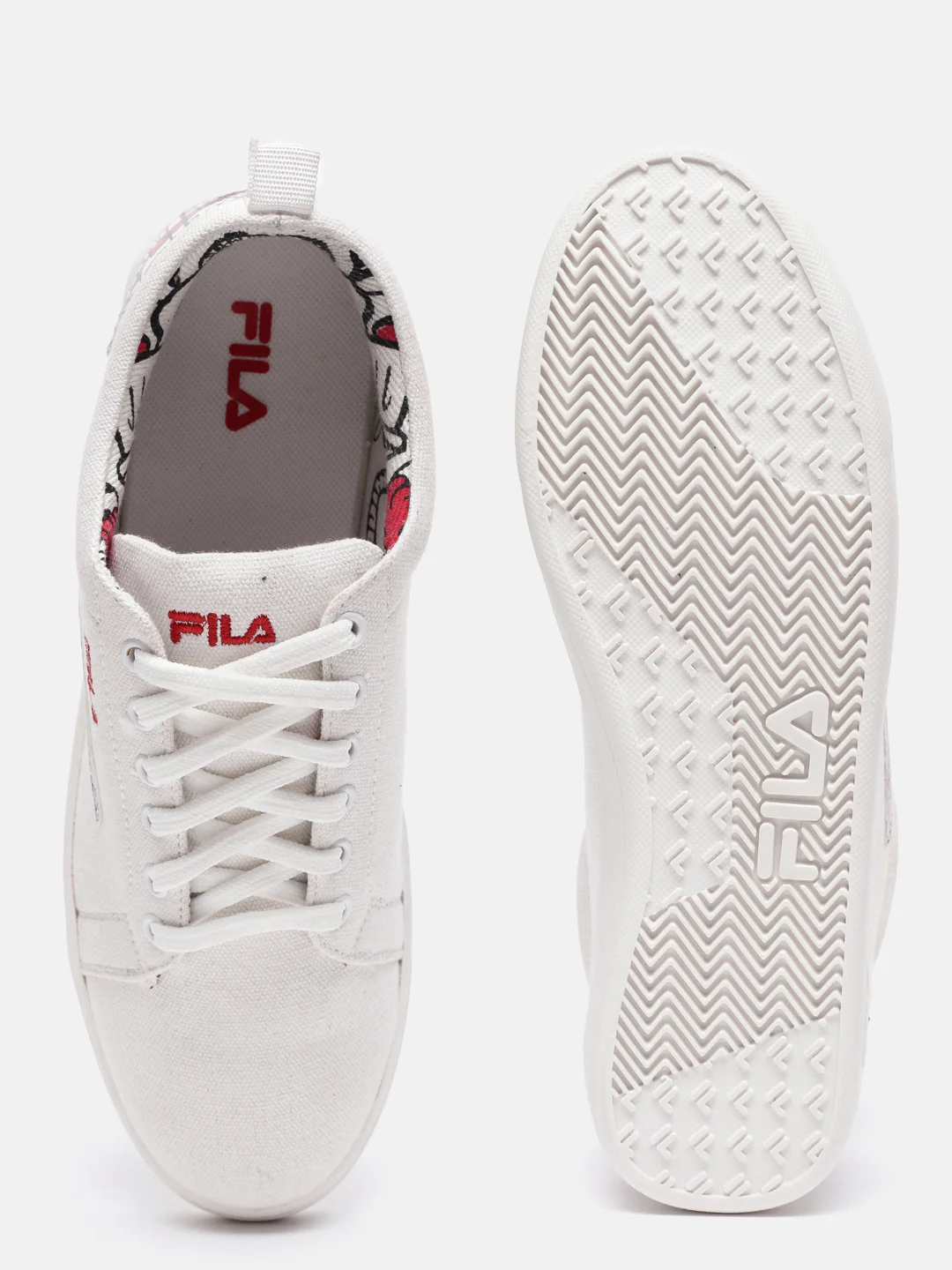 Fila White Scribble Women's Canvas Sneakers - Image 4