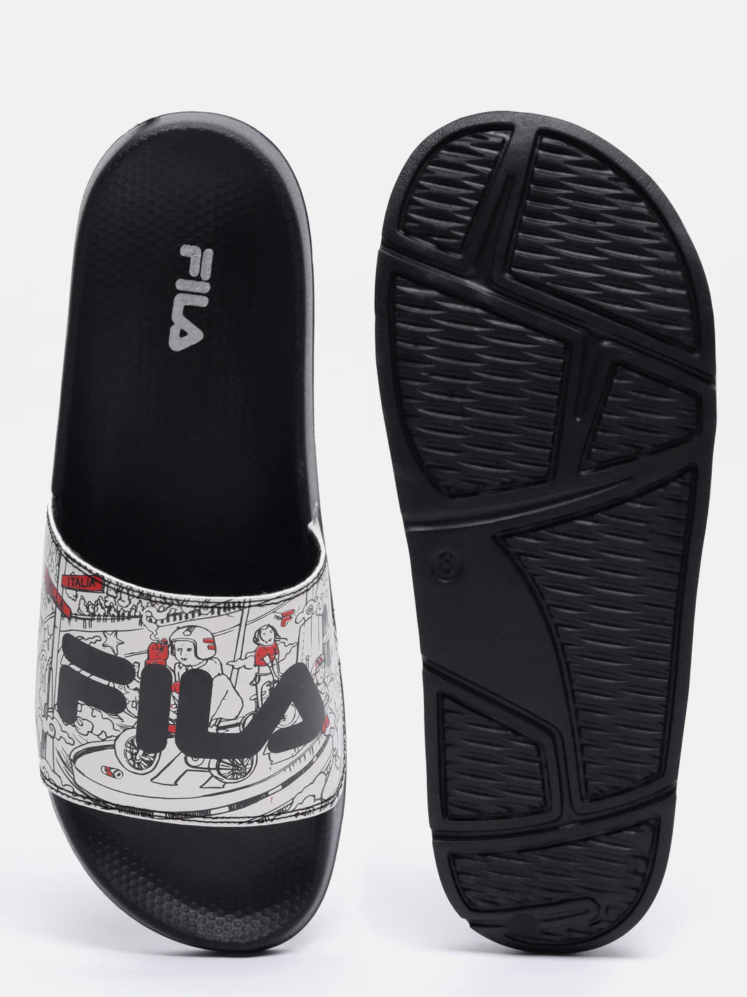 Fila Grey Sketch Unisex's Slippers - Image 4