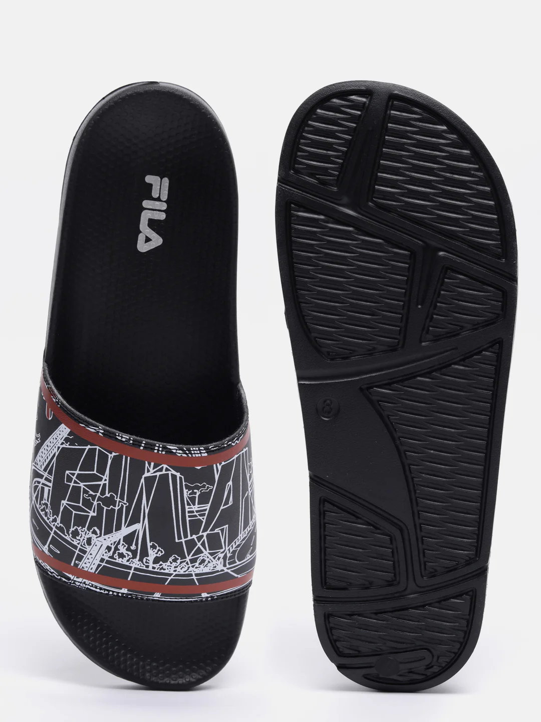 Fila Grey Scrib Unisex's Slippers - Image 4
