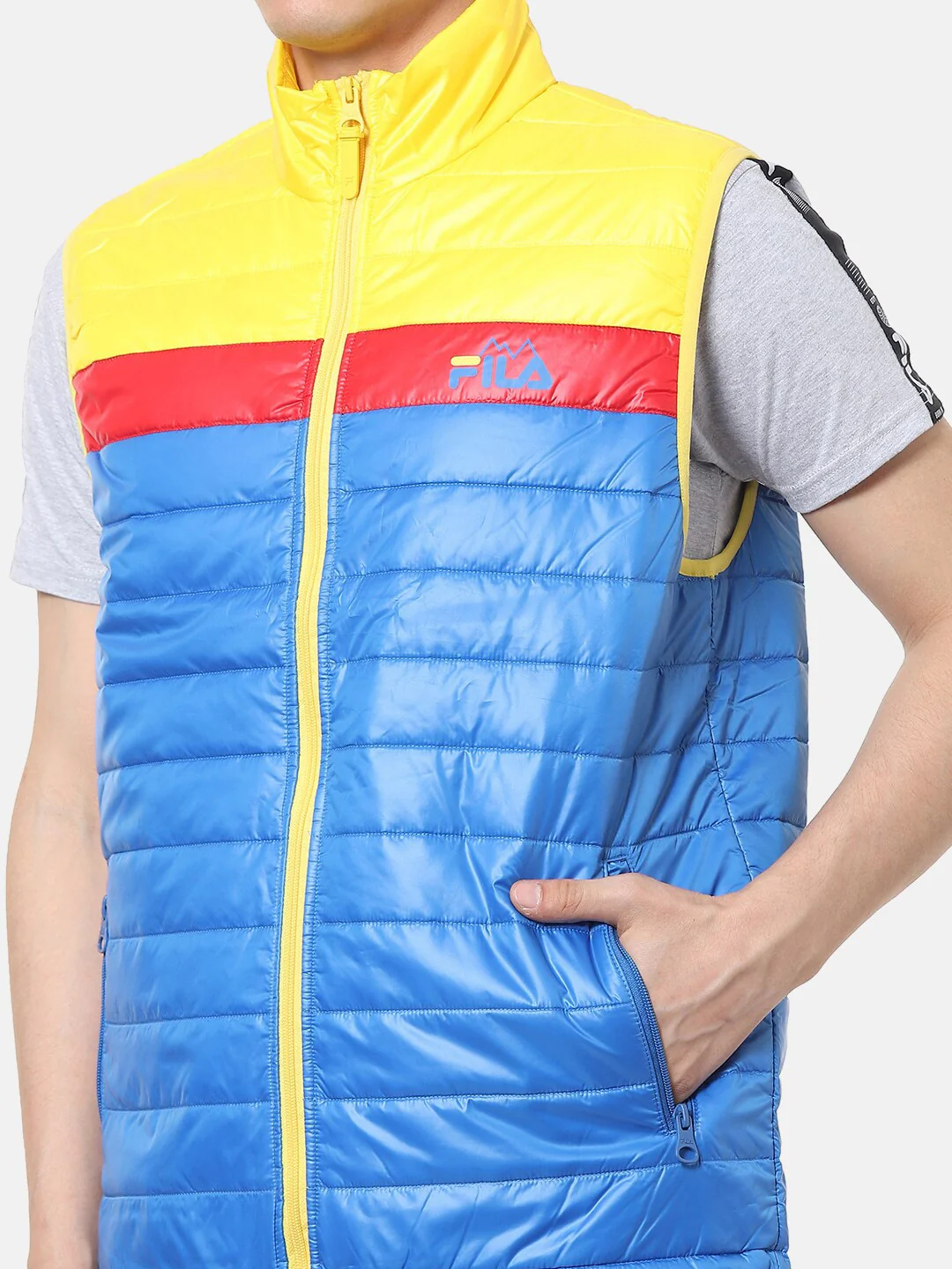 Fila Grey Tri Men's Gillet Jacket - Image 2