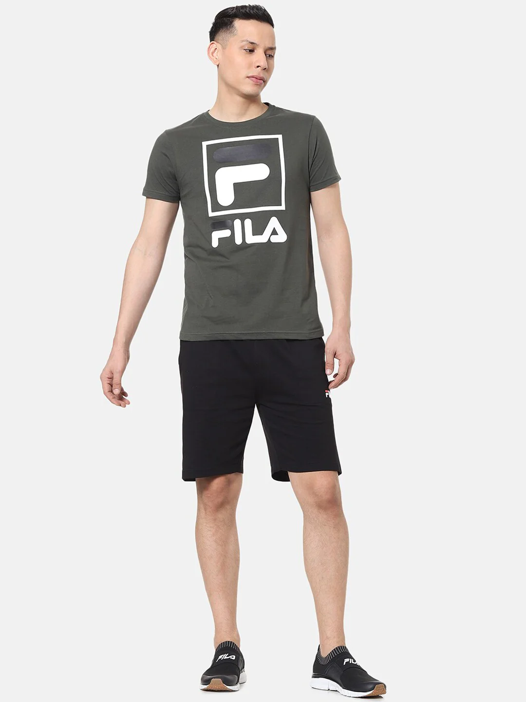 Fila Grey Ryde Men's Logo Shorts - Image 2