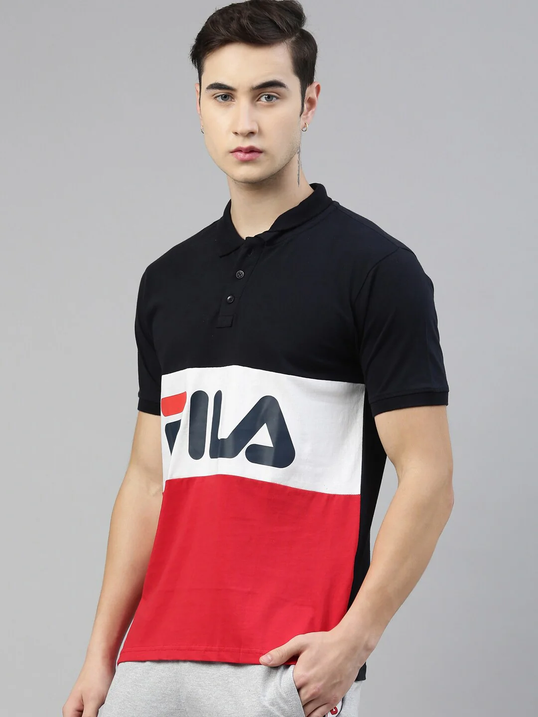 Fila Grey Robbie Men's Polo - Image 3