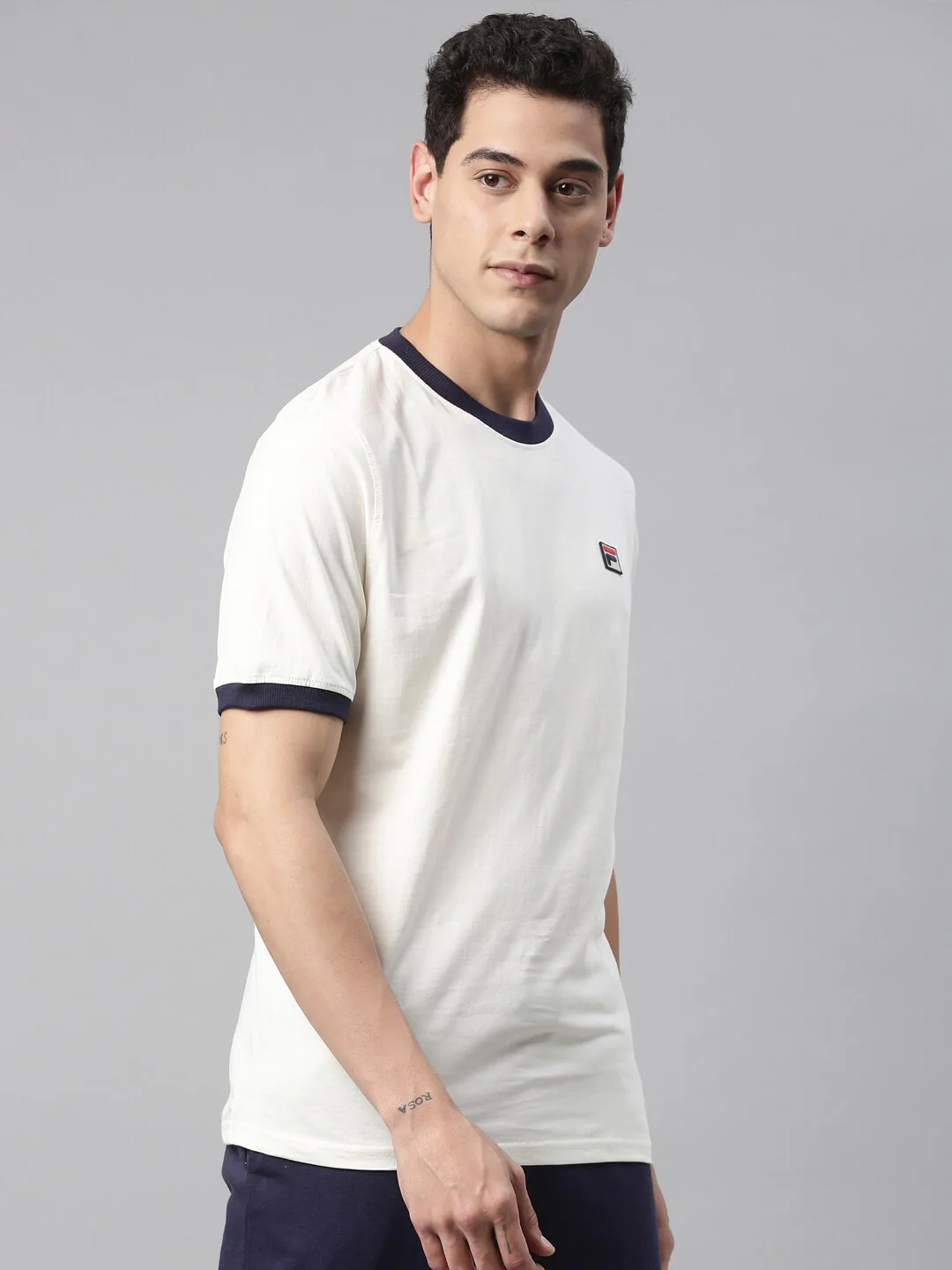 Fila White Marconi Men's Basic T-Shirt - Image 3