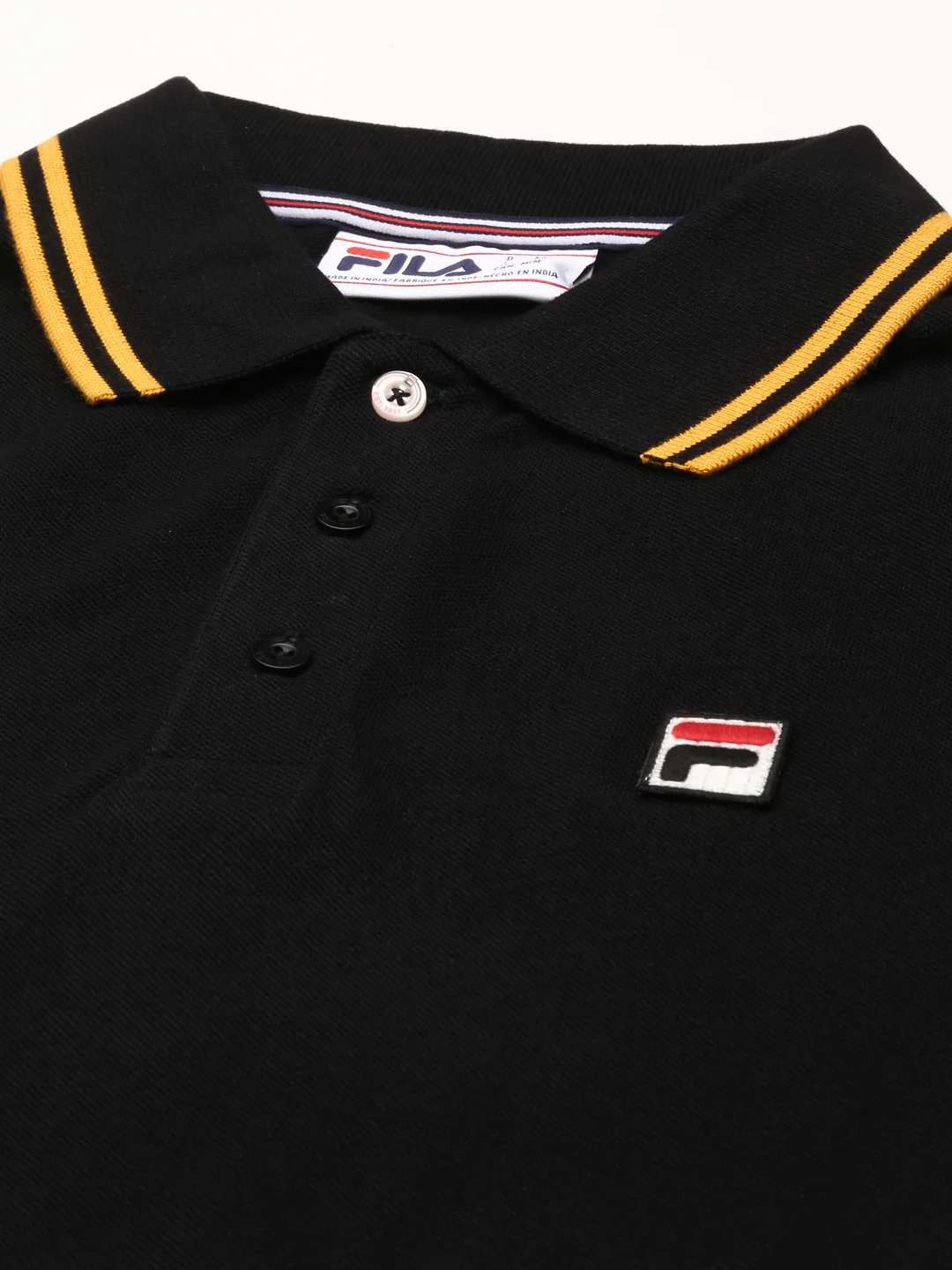 Fila Orange Monte Men's Stripes Polo - Image 2