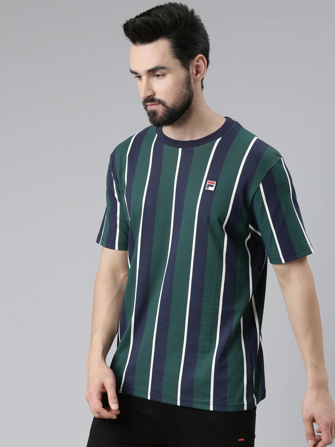 Fila White Wolfgang Men's Stripes T-Shirt - Image 3