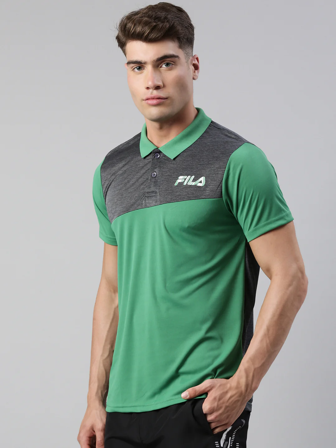 Fila Black Zafir Men's Cut and Sew Polo - Image 3