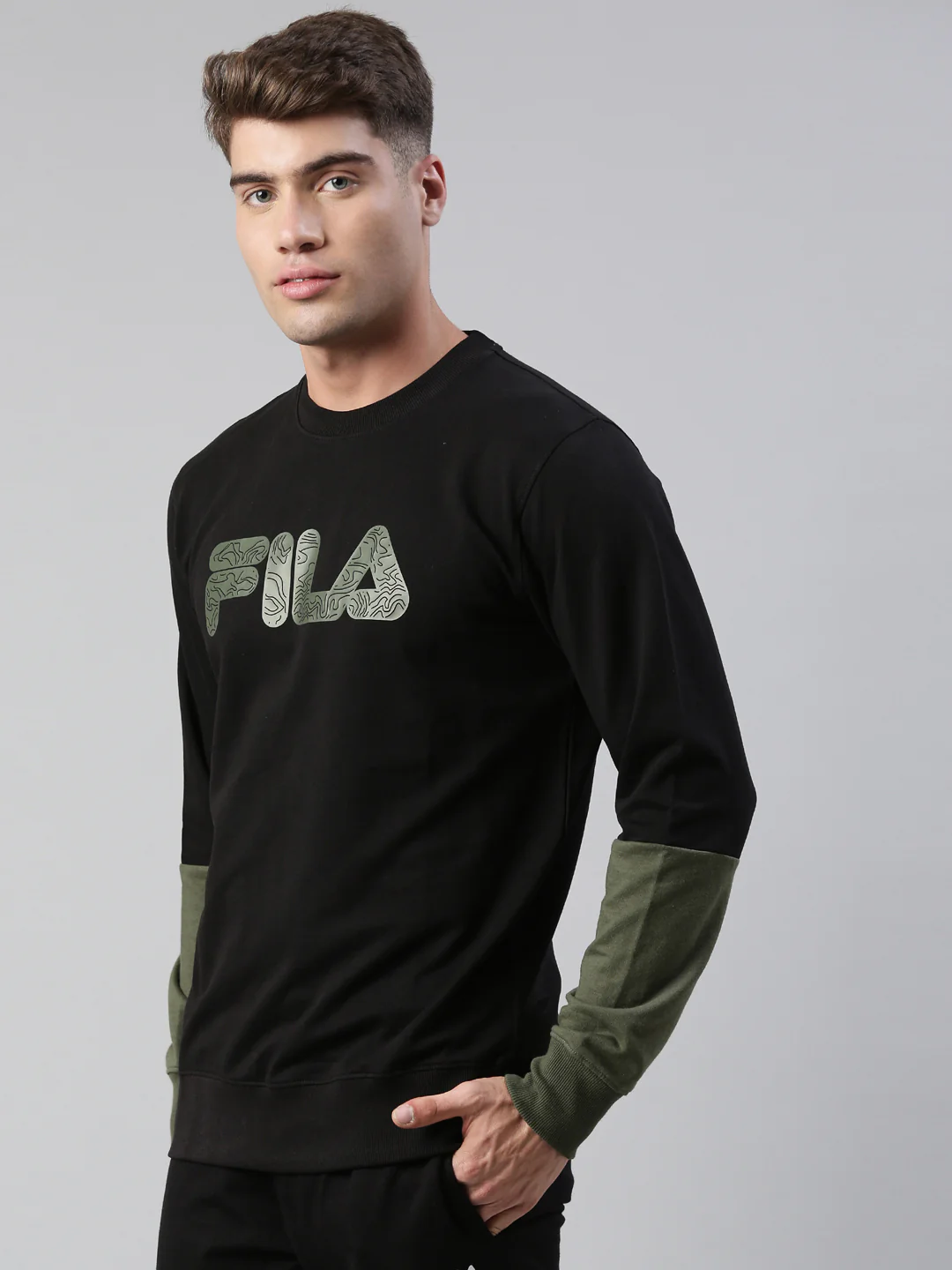 Fila Grey Alex Men's Crew Sweat Shirt - Image 2