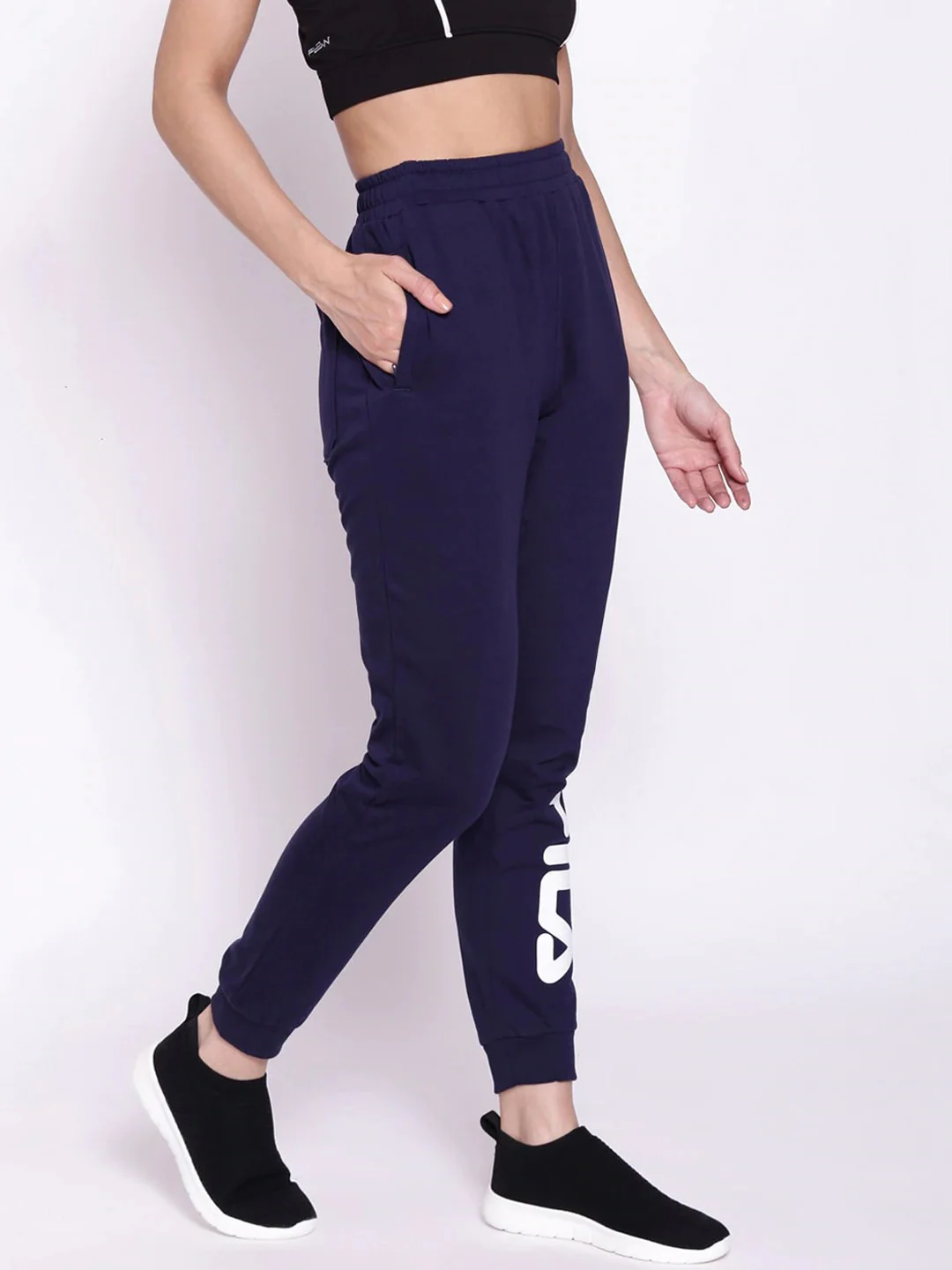 Fila White Acanthus Women's Ribbed Jogger - Image 2