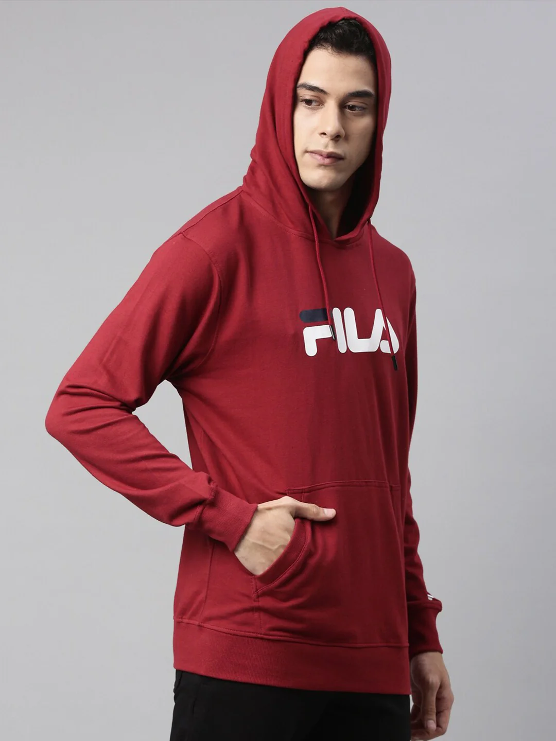 Fila Black Hornbill Men's Logo Hoodie - Image 5