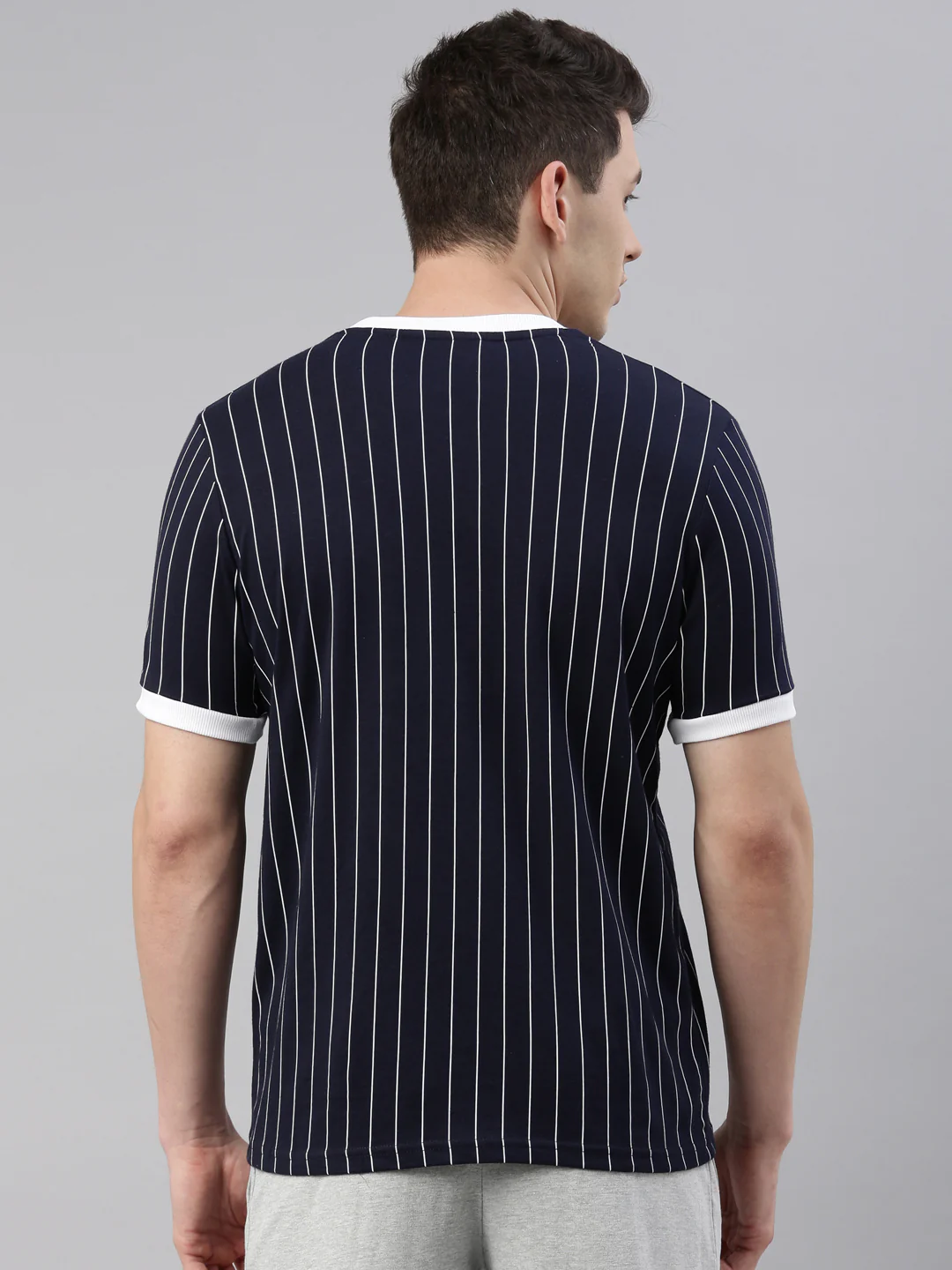 Fila Grey Deniz Men's Stripe T-Shirts - Image 5