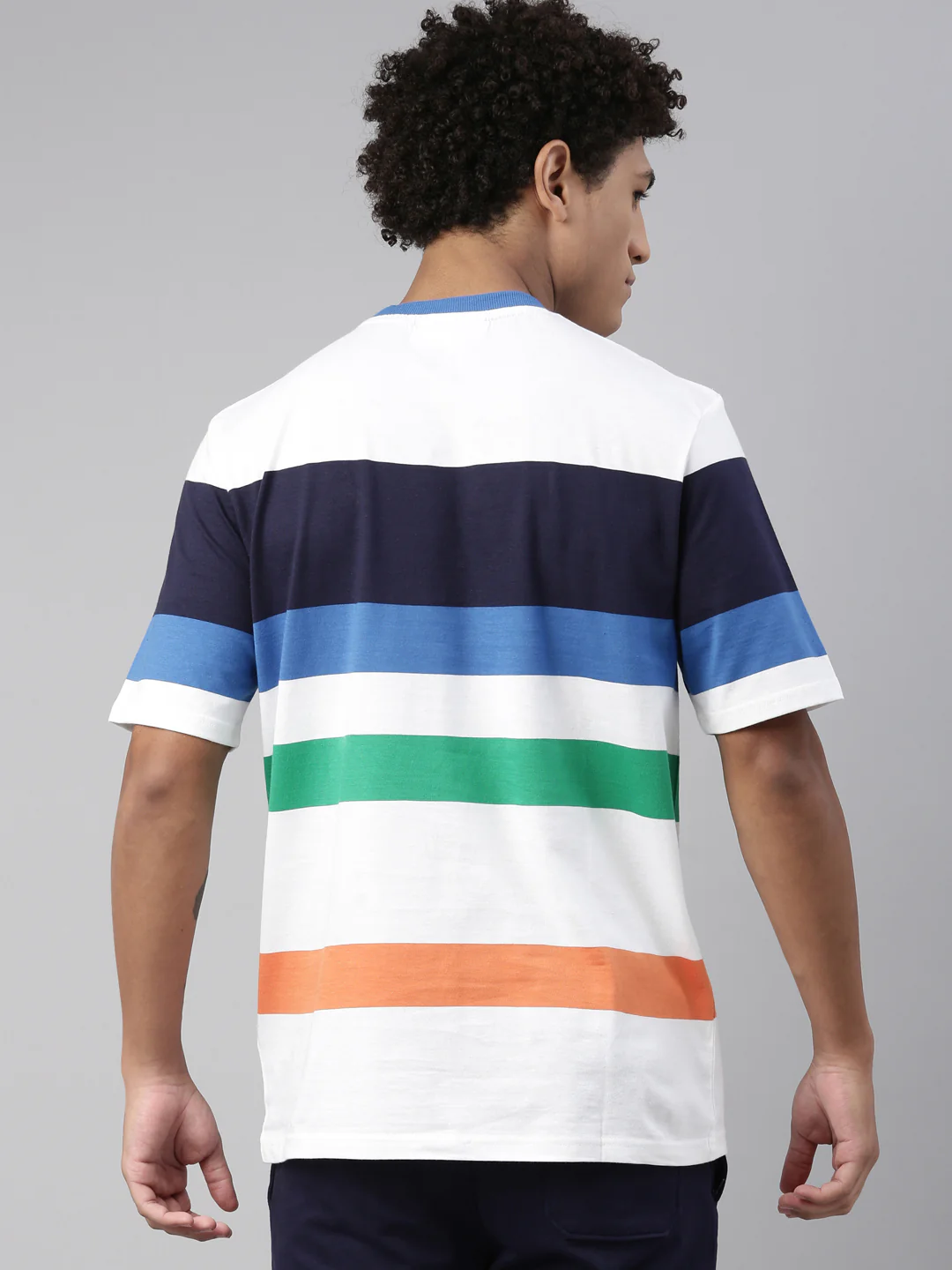 Fila White Slitter Men's Striper T-Shirt - Image 5