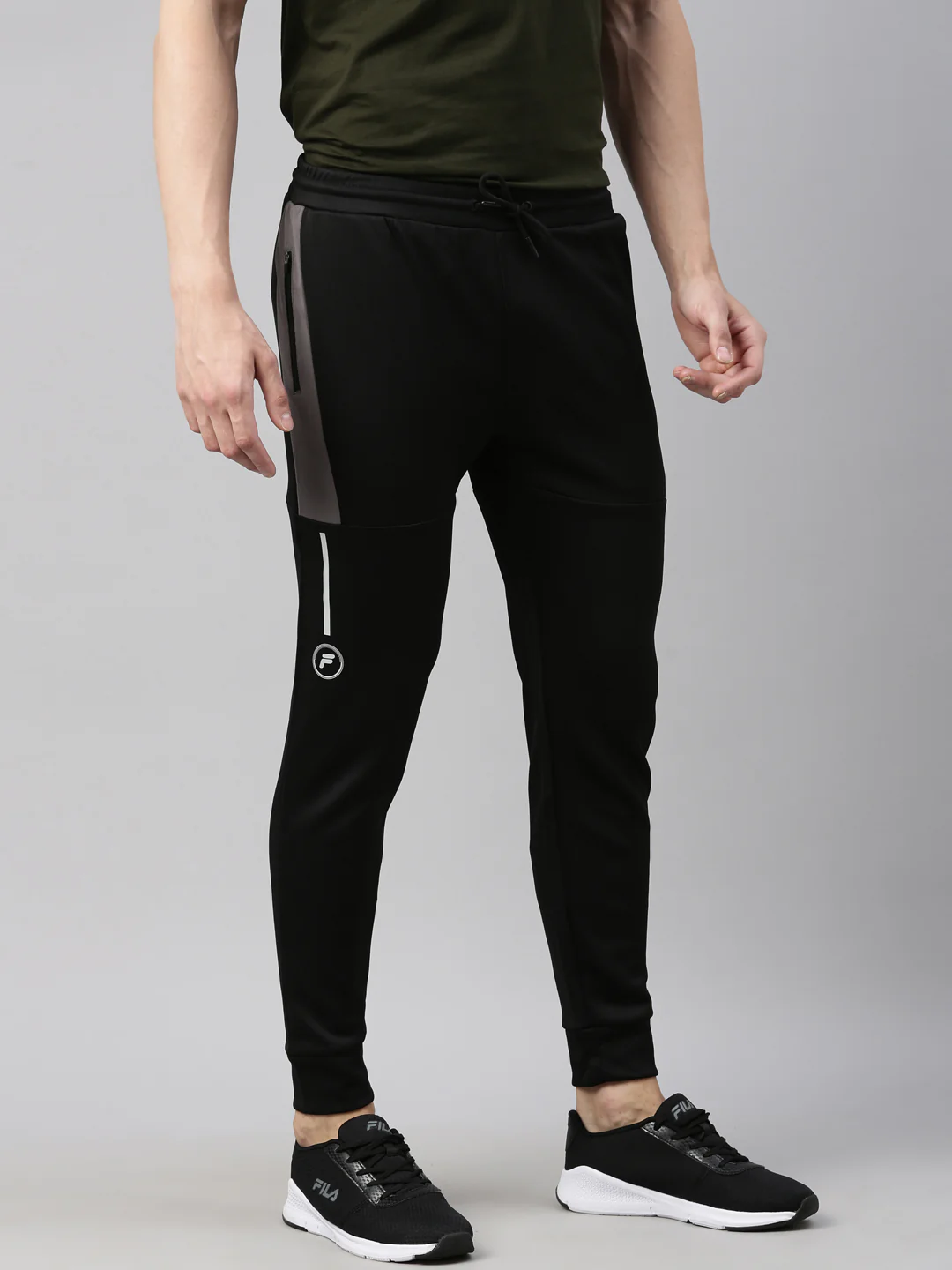 Fila Black Breza Men's Cuffed Joggers - Image 4