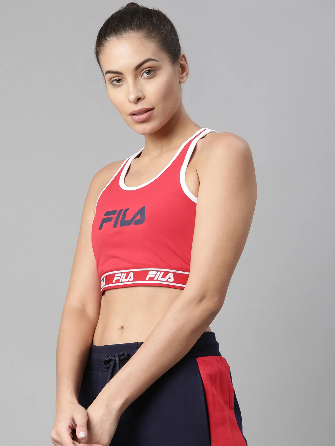 Fila Grey Hersey Women's Sports Bra - Image 3