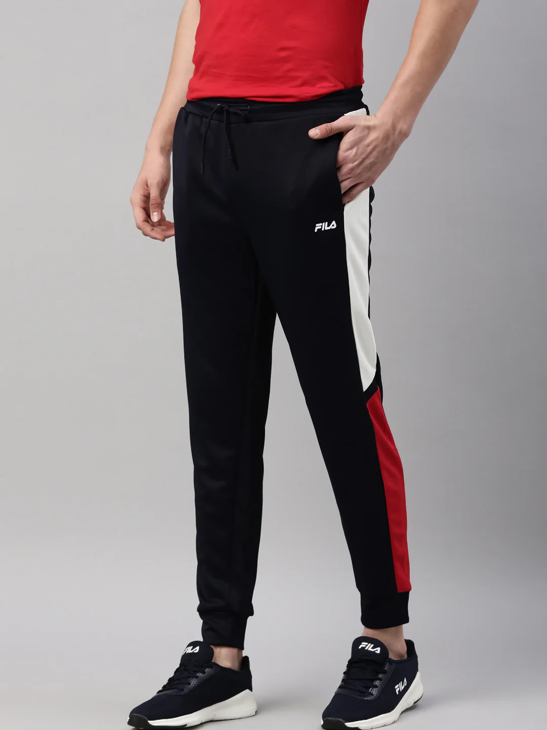 Fila White Avur Men's Cuffed Joggers - Image 3