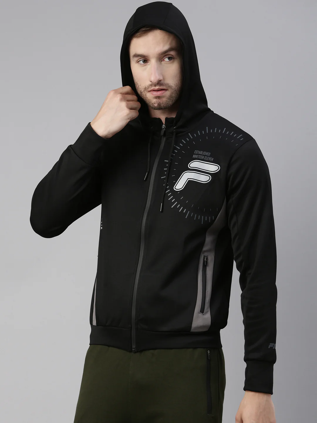 Fila Grey Bower Men's Sweat Jacket - Image 3