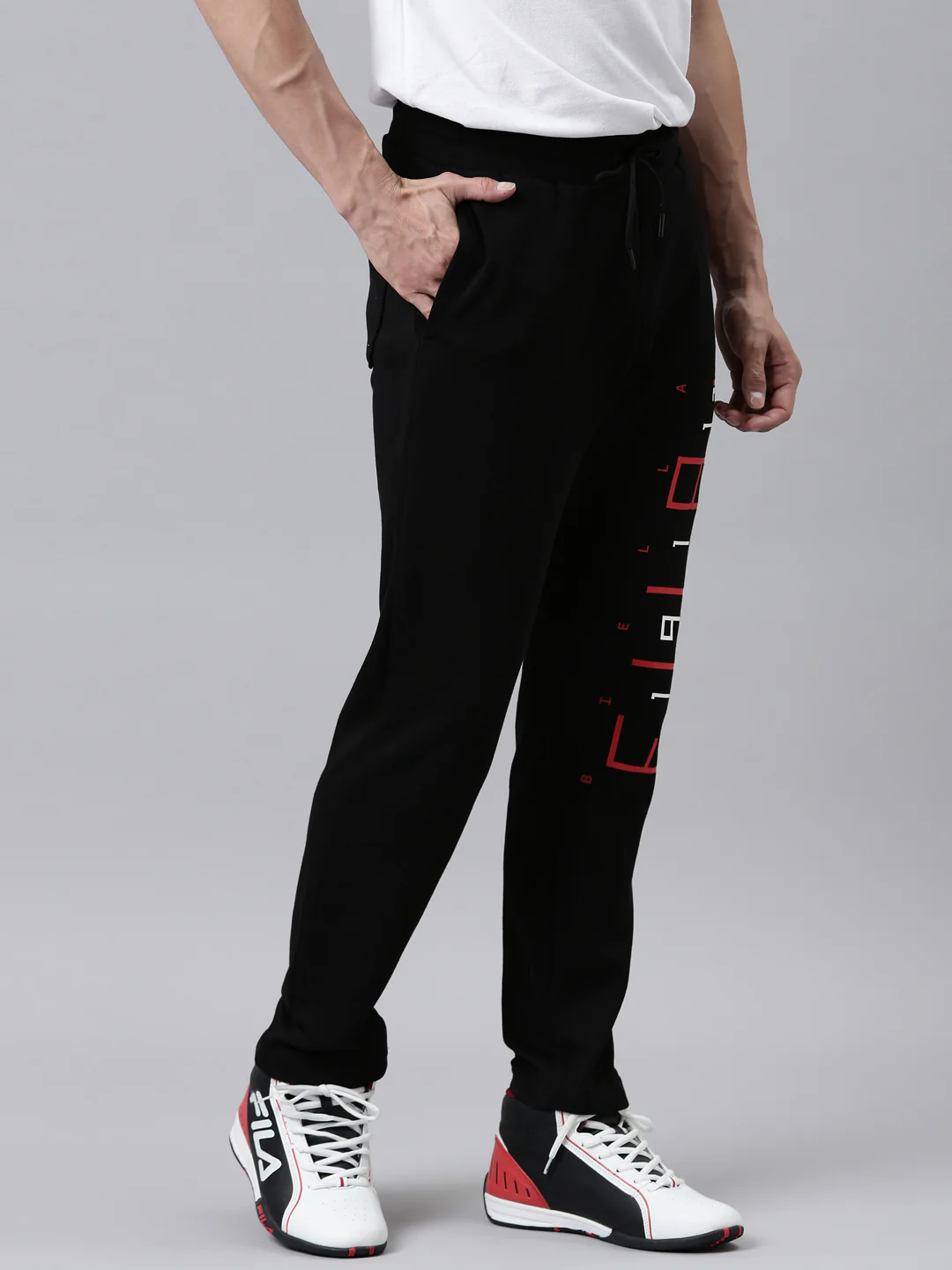 Fila Red Hobi Men's Track Pants - Image 4
