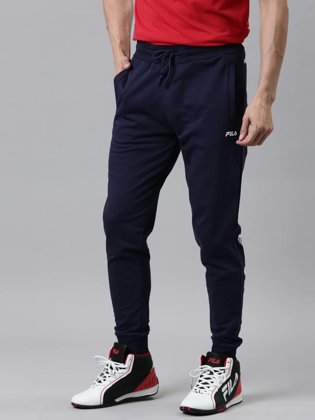Fila White Shiv Men's Joggers - Image 3