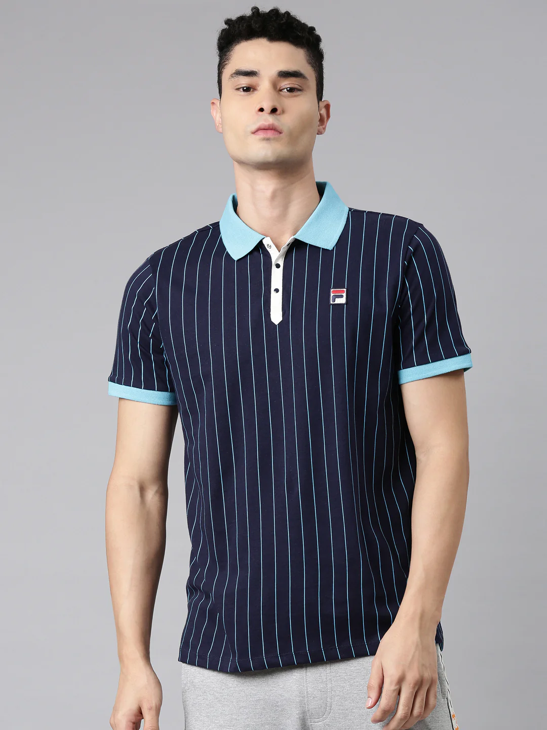 Fila Grey Bb1 Men's Striper Polos