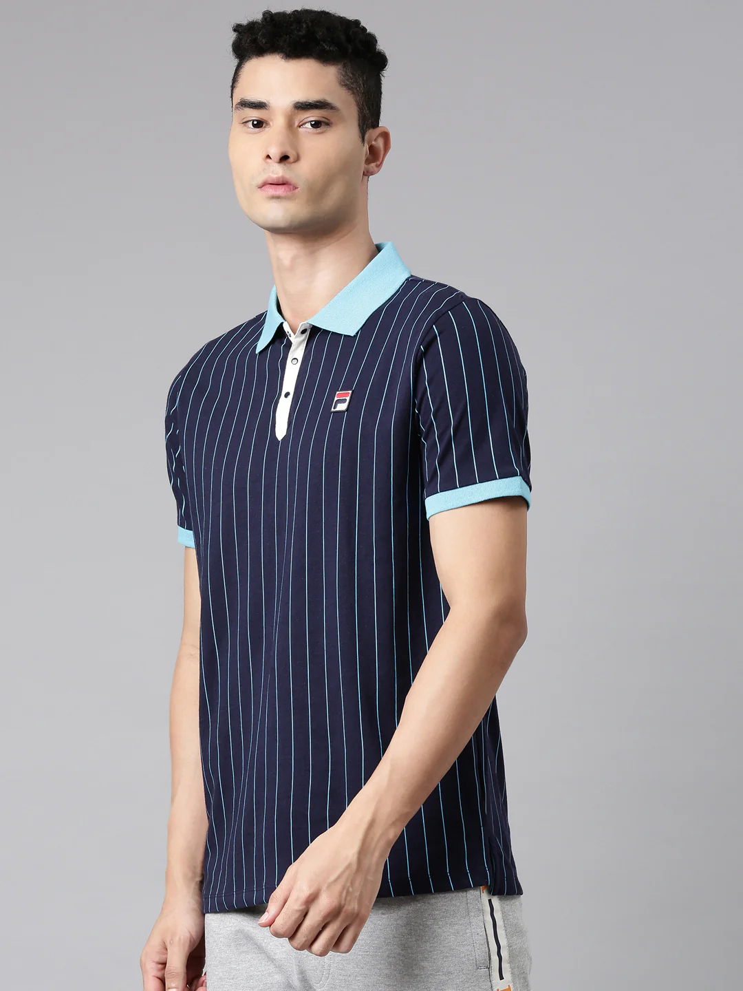 Fila Grey Bb1 Men's Striper Polos - Image 3
