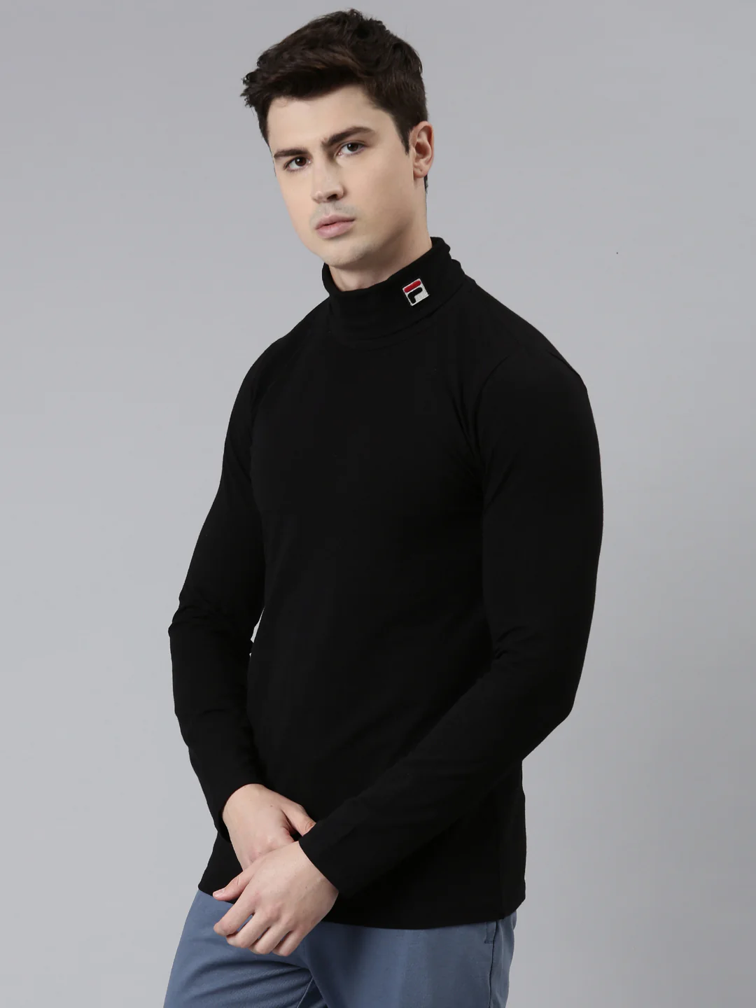 Fila Black 19Th Roll Neck Men's T-Shirt - Image 3
