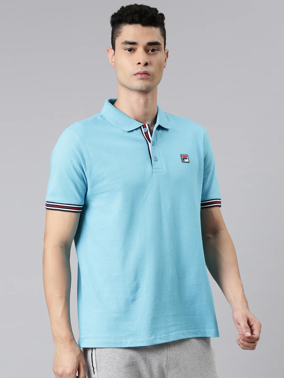 Fila Black Omari Men's Half Sleeve Polos - Image 4