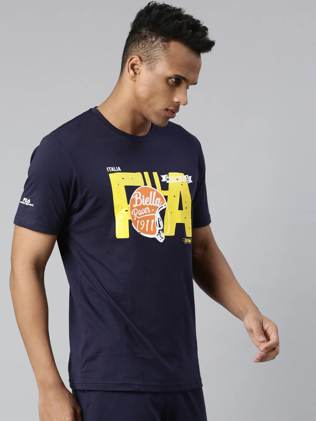 Fila Black Race Men's Logo T-Shirt - Image 4