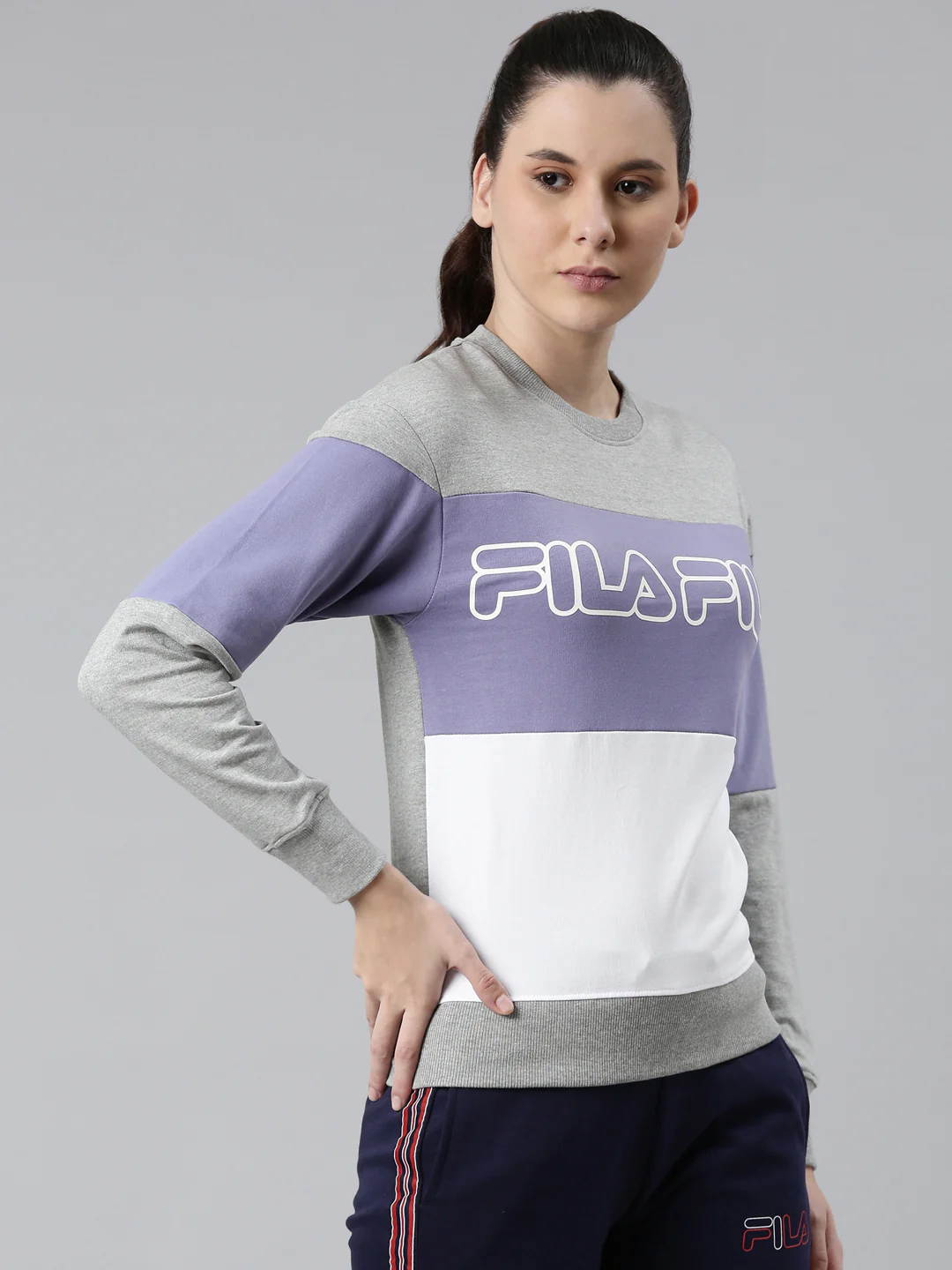Fila White Kayleola Women's Crew Sweat Shirt - Image 4