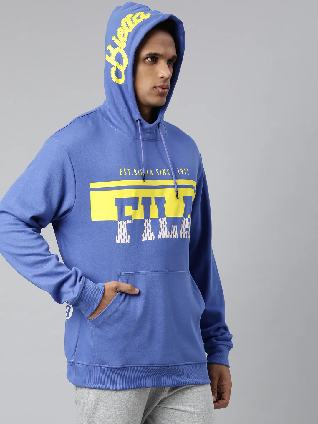 Fila Red Biggie Men's Full Sleeve Hoodie - Image 4