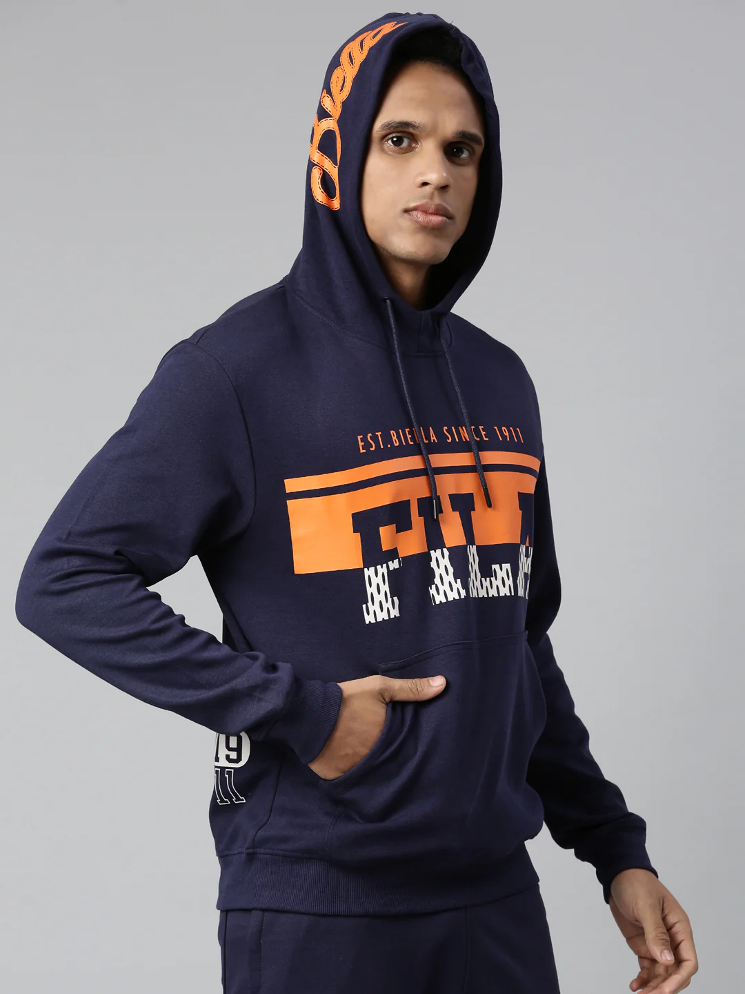 Fila Red Biggie Men's Full Sleeve Hoodie - Image 4