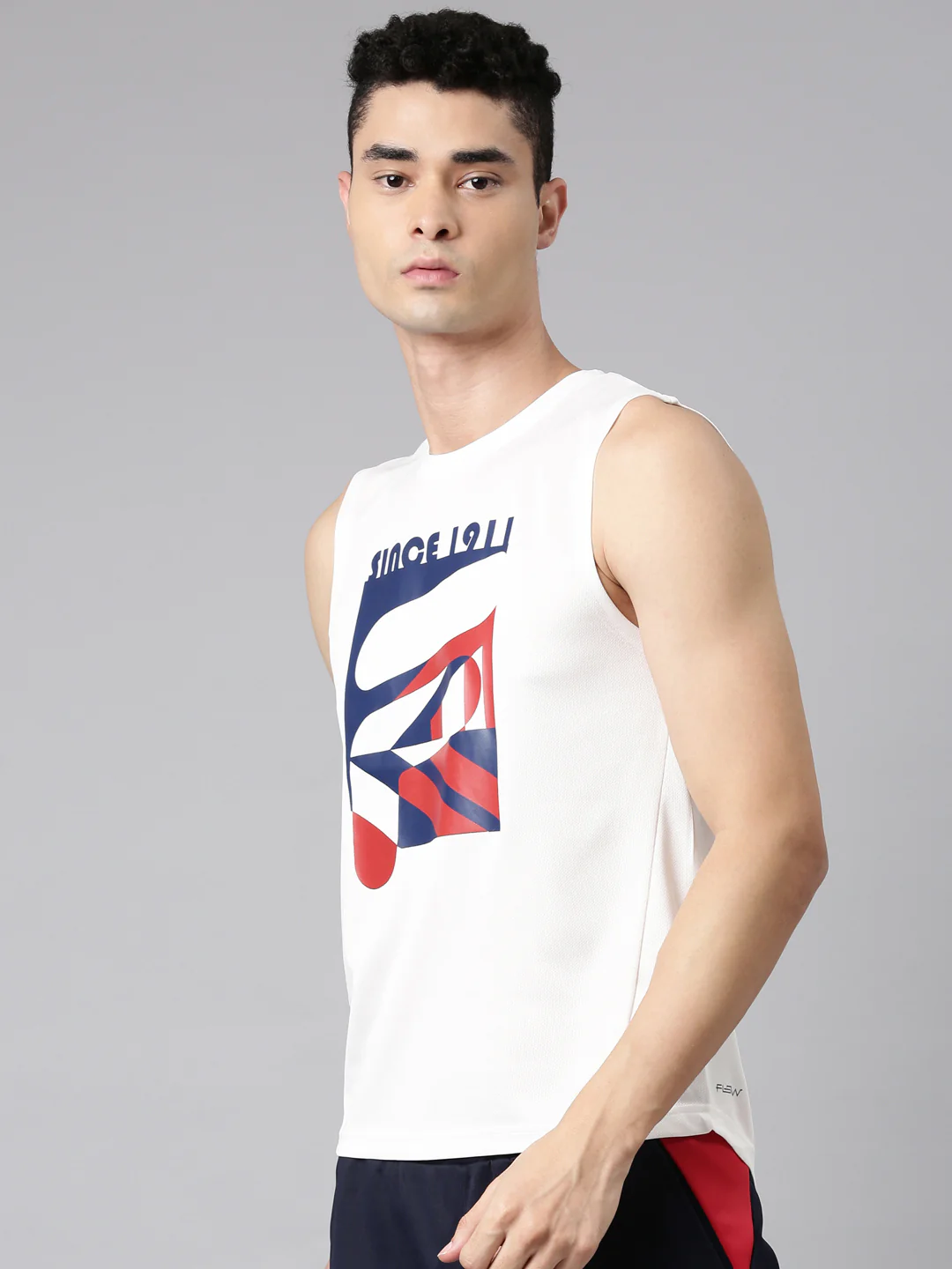Fila White Sanj Men's Tank Top - Image 3