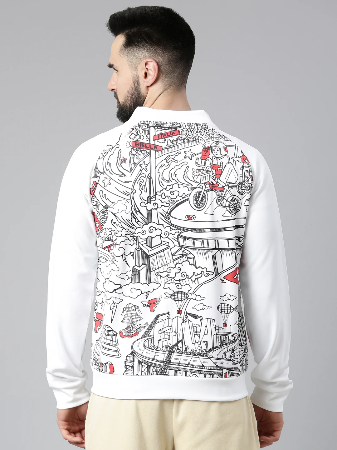 Fila Grey Jarrer Men's Long Sleeve Jacket - Image 5