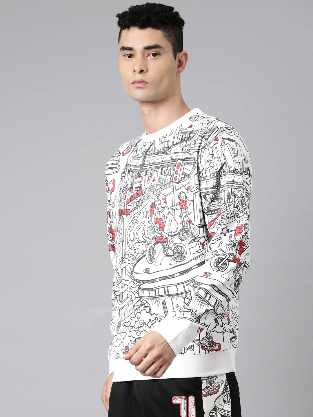 Fila Pink Jicar Men's Long Sleeve Sweatshirt - Image 3