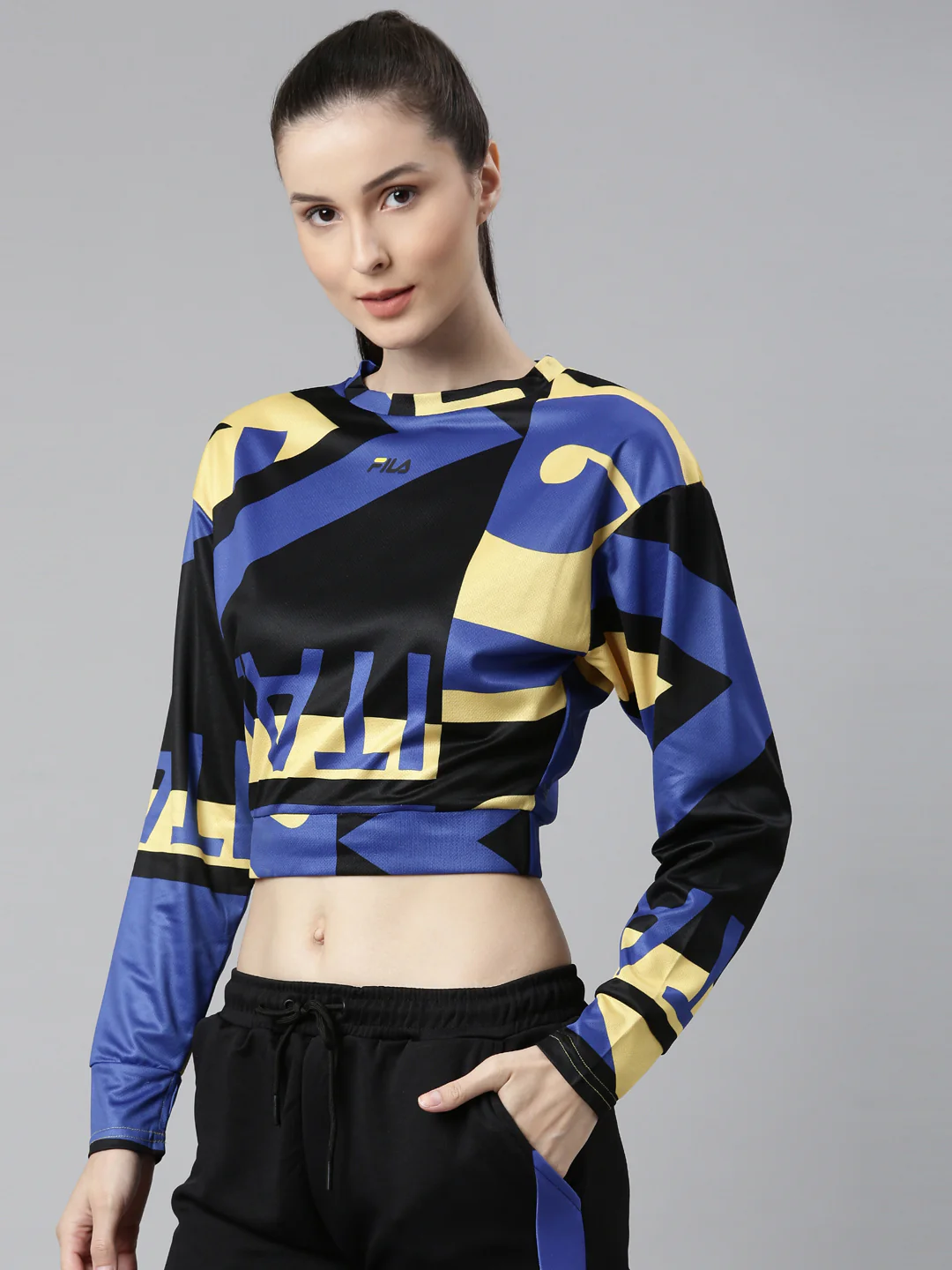 Fila Grey Jan Women's Crop Top - Image 3