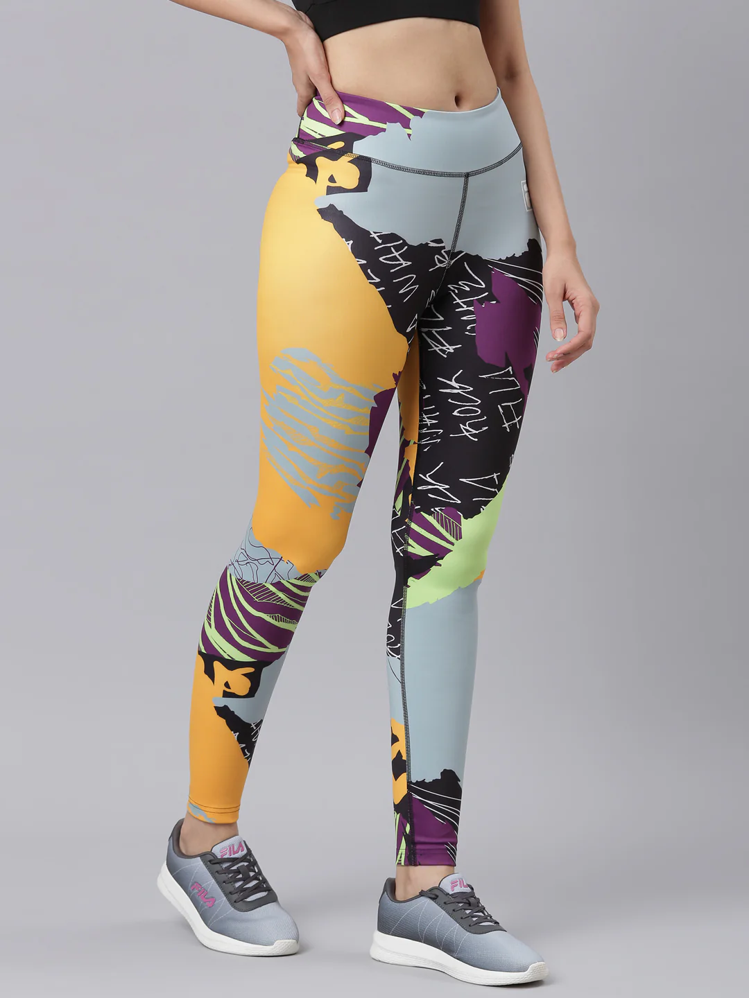 Fila Women Yellow Lw411144 Women Legging - Image 3