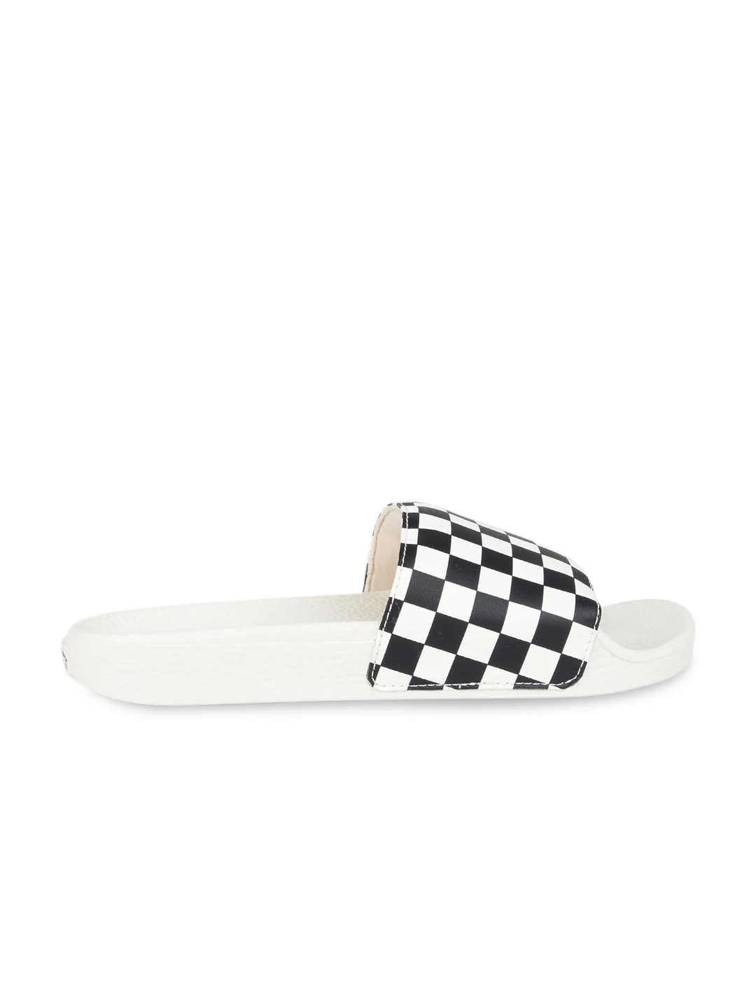 Checker Board White Women Slide On - Image 3