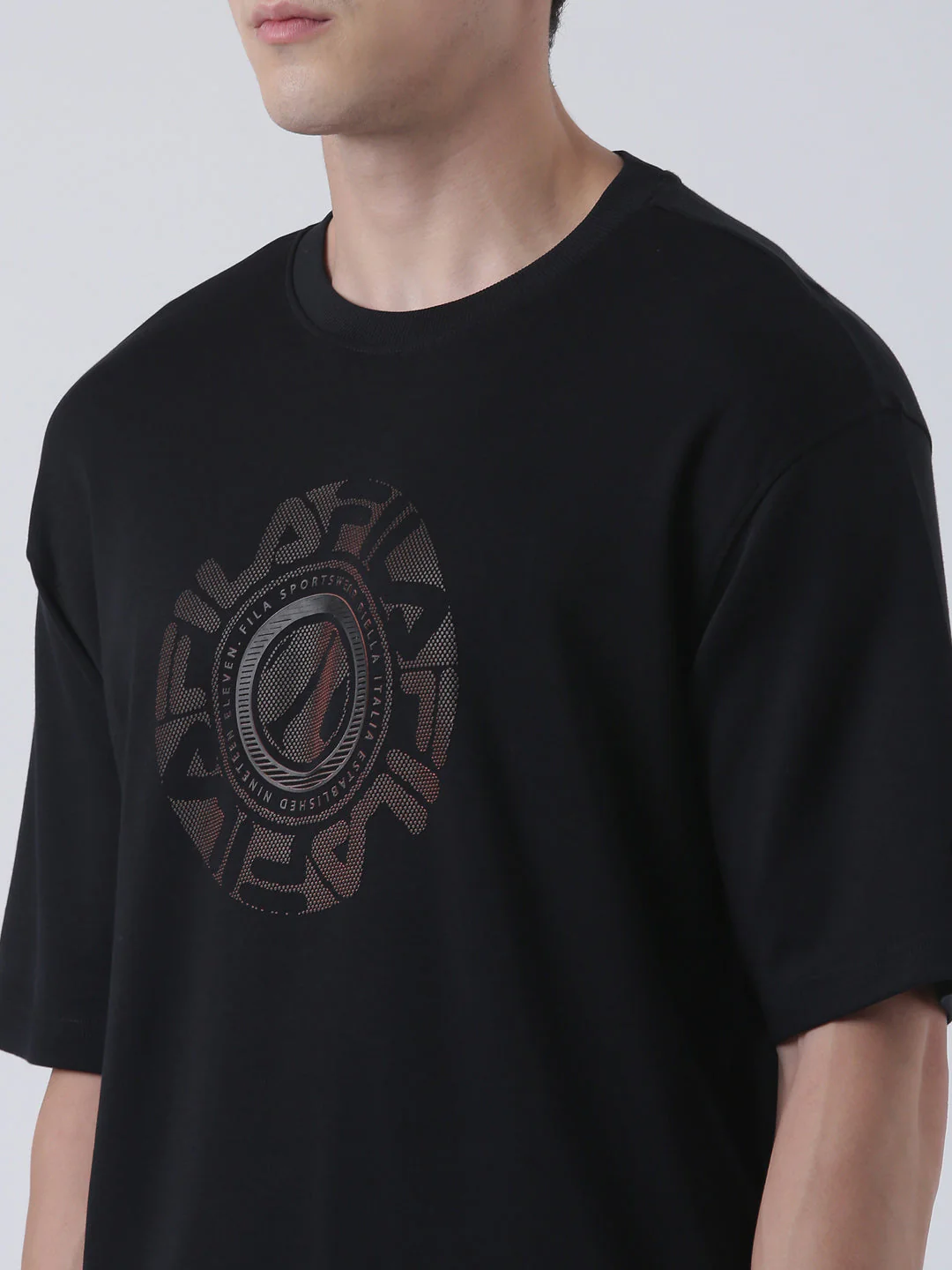 Fila Men Black T-Shirt Loose Fit - Image 2