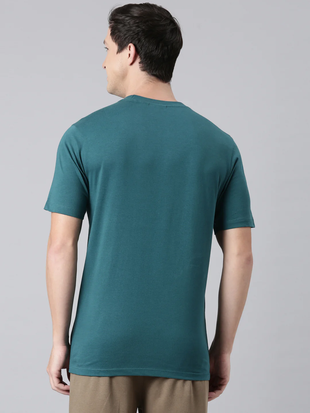 Fila Men Green Round Neck T-Shirts Regular Fit - Image 3