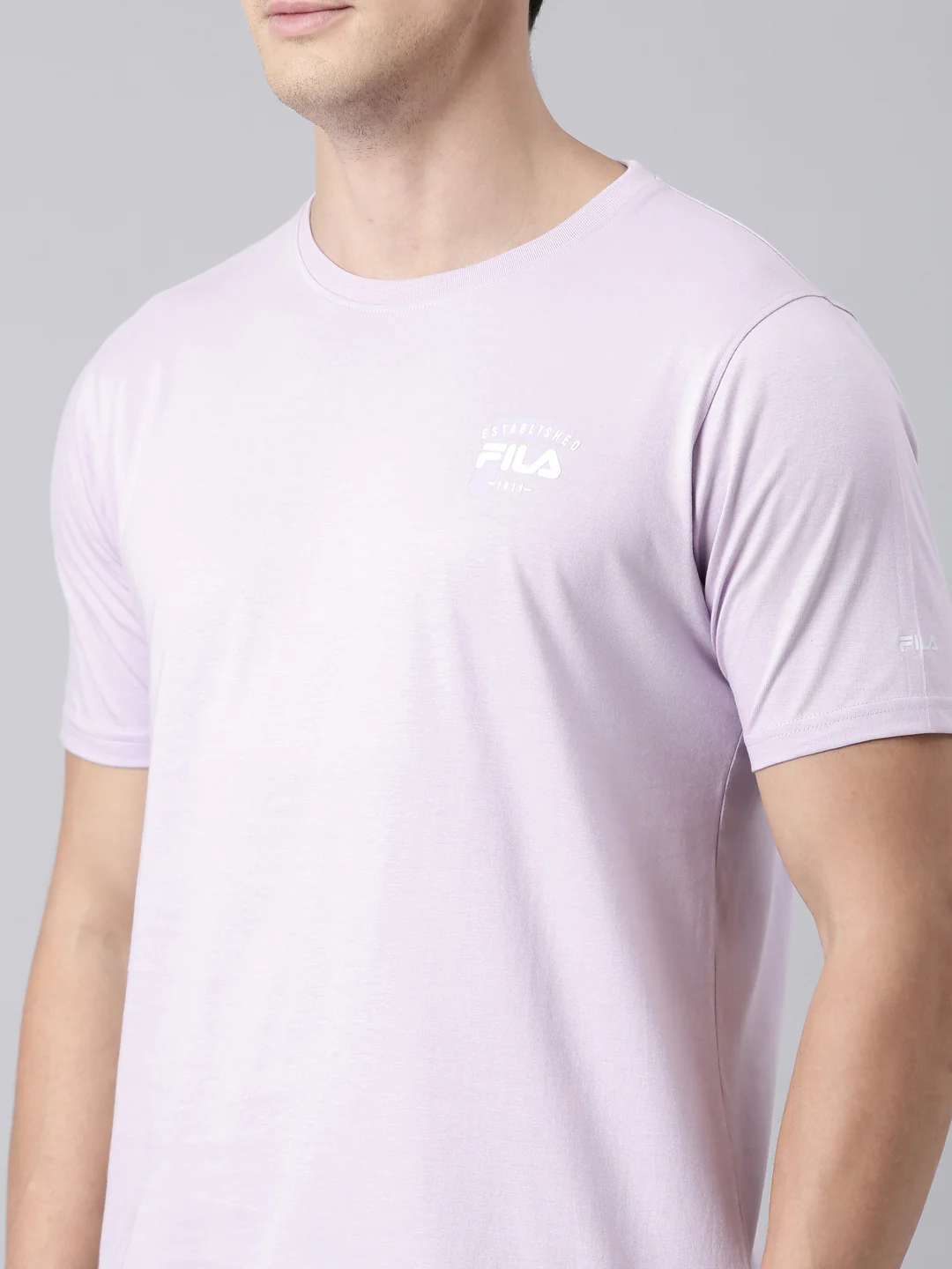 Fila Men Lavender T-Shirts Regular Fit - Image 3