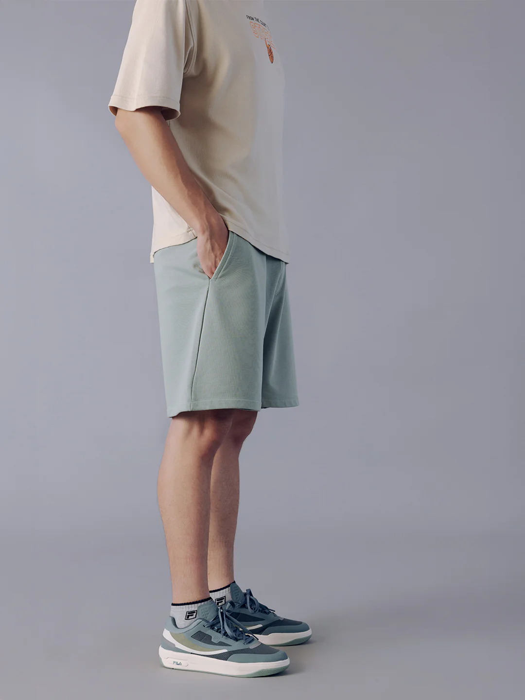 Fila Men Light Green Igor Shorts - Image 4