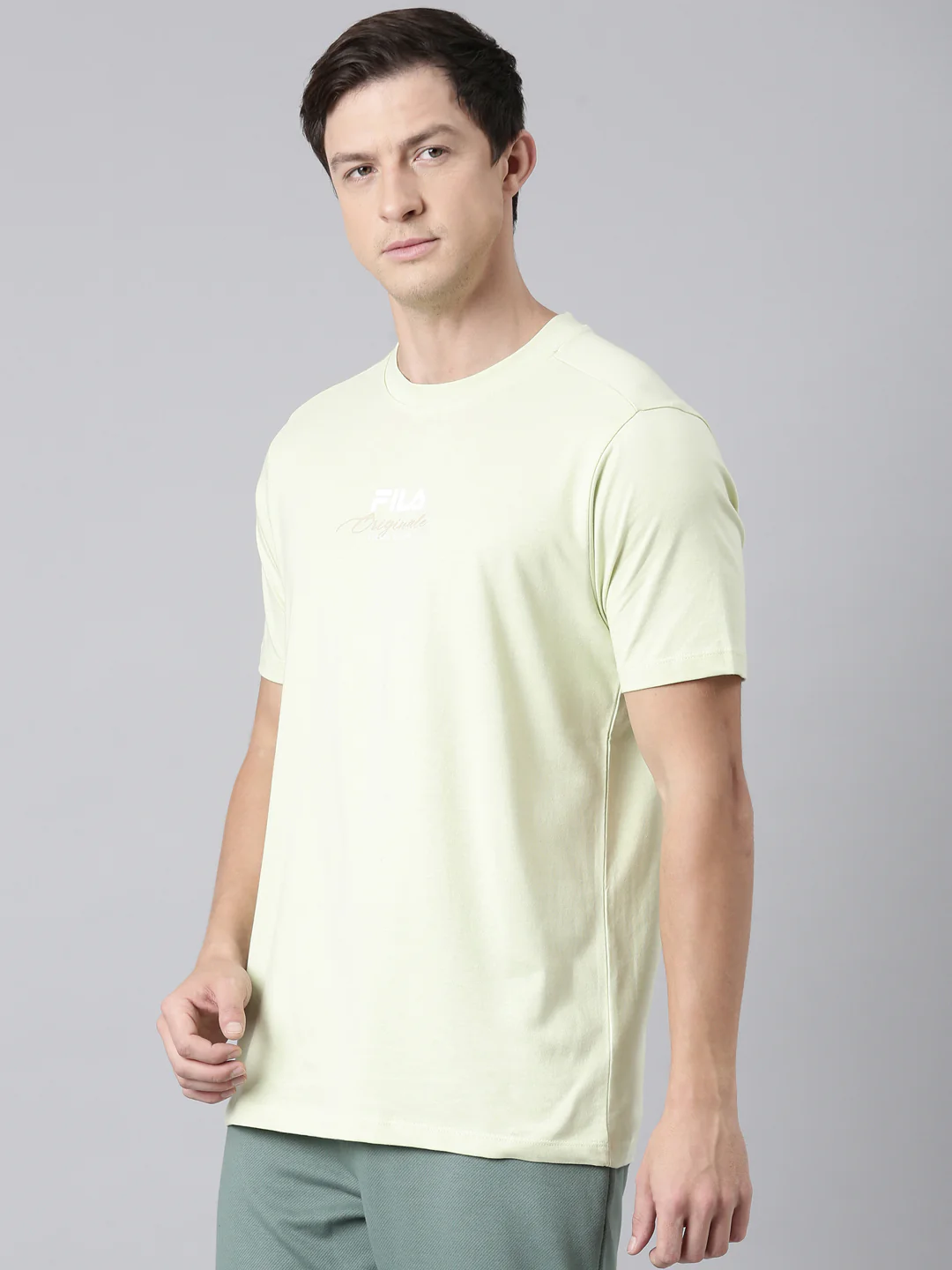 Fila Men Lime Green T-Shirts Regular Fit - Image 4