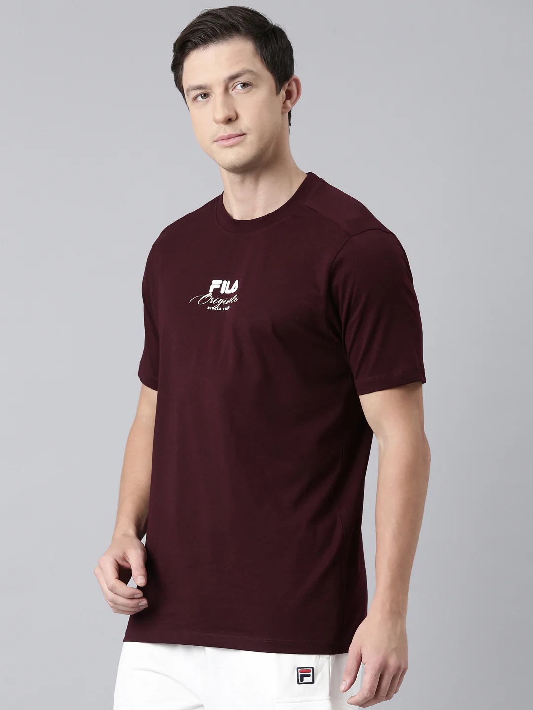 Fila Men Maroon T-Shirts Regular Fit - Image 4