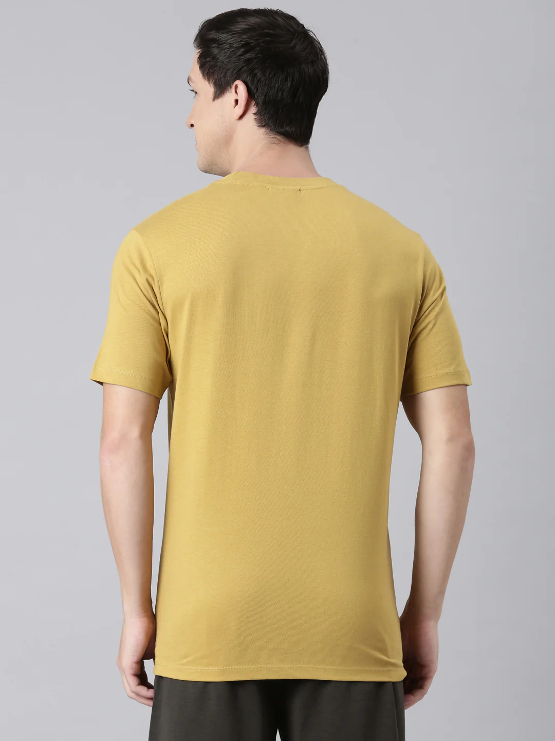Fila Men Mustard Round Neck T-Shirts Regular Fit - Image 6