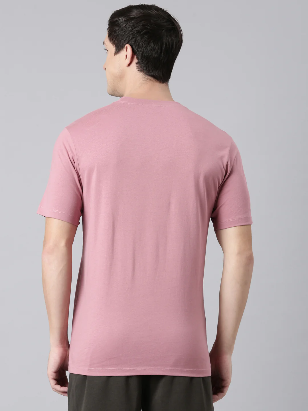 Fila Men Pink Round Neck T-Shirts Regular Fit - Image 6