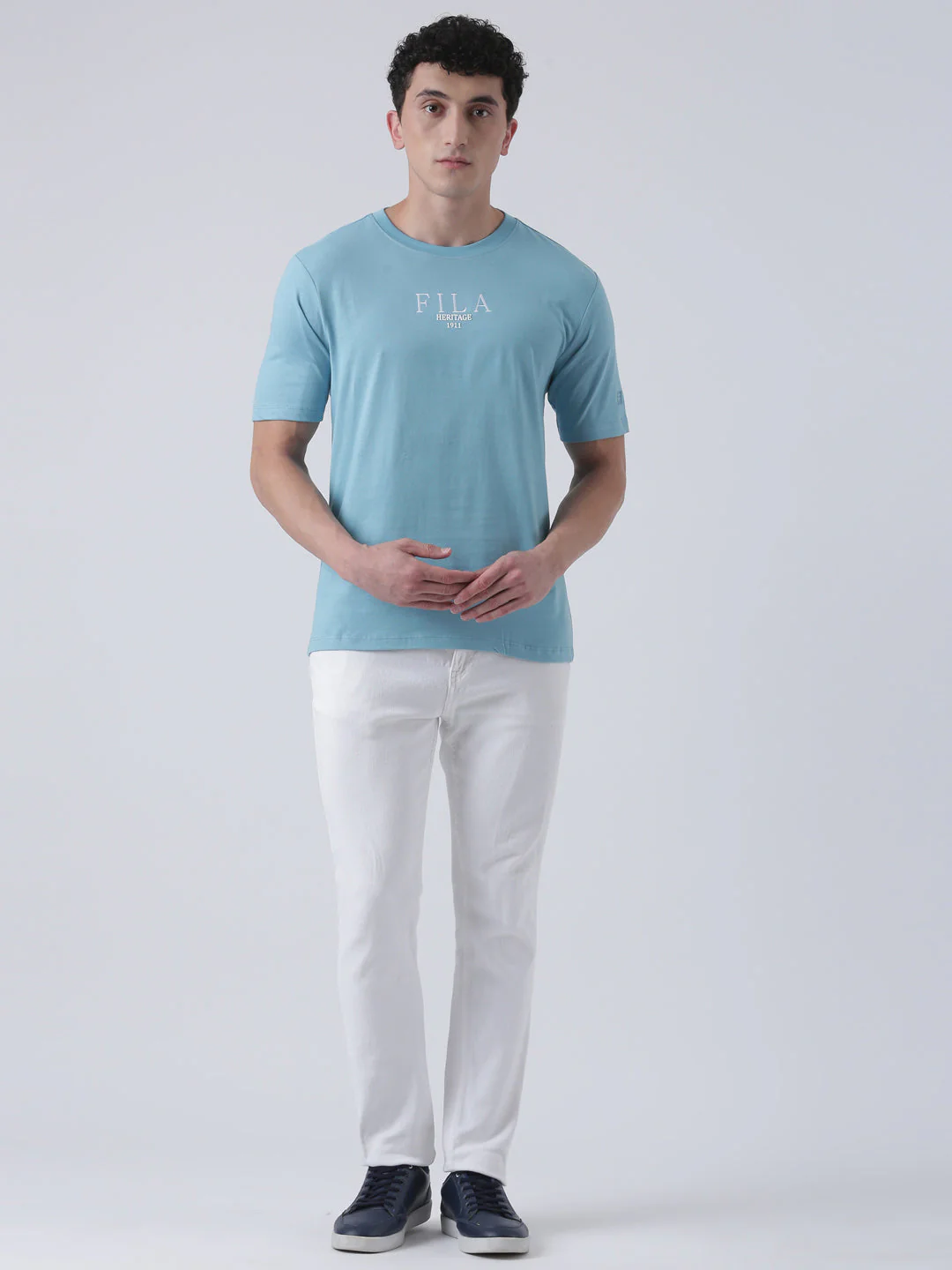 Fila Men Sky Blue T-Shirt Relaxed Fit - Image 7