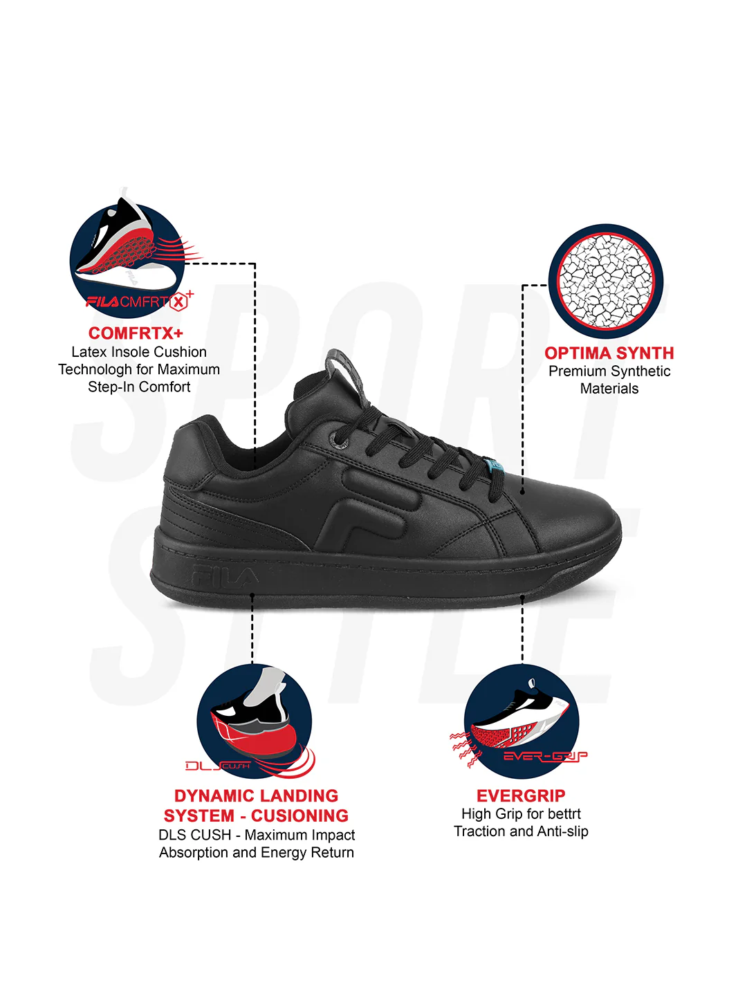 Fila Mens Arche Black Sneakers - Image 10