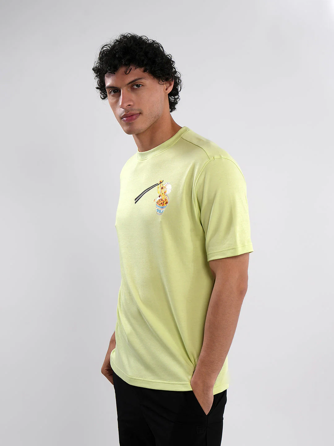 Fila Mens Shadow Lime Chops T-Shirts - Image 3