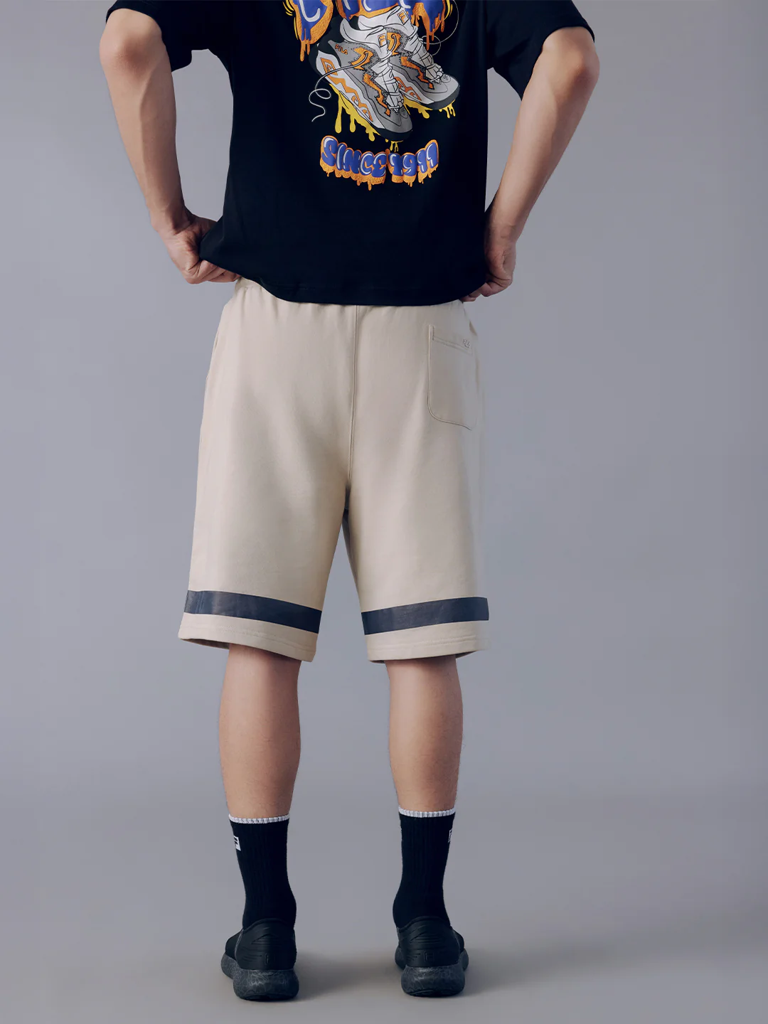 Fila Unisex Beige Fames Shorts - Image 2