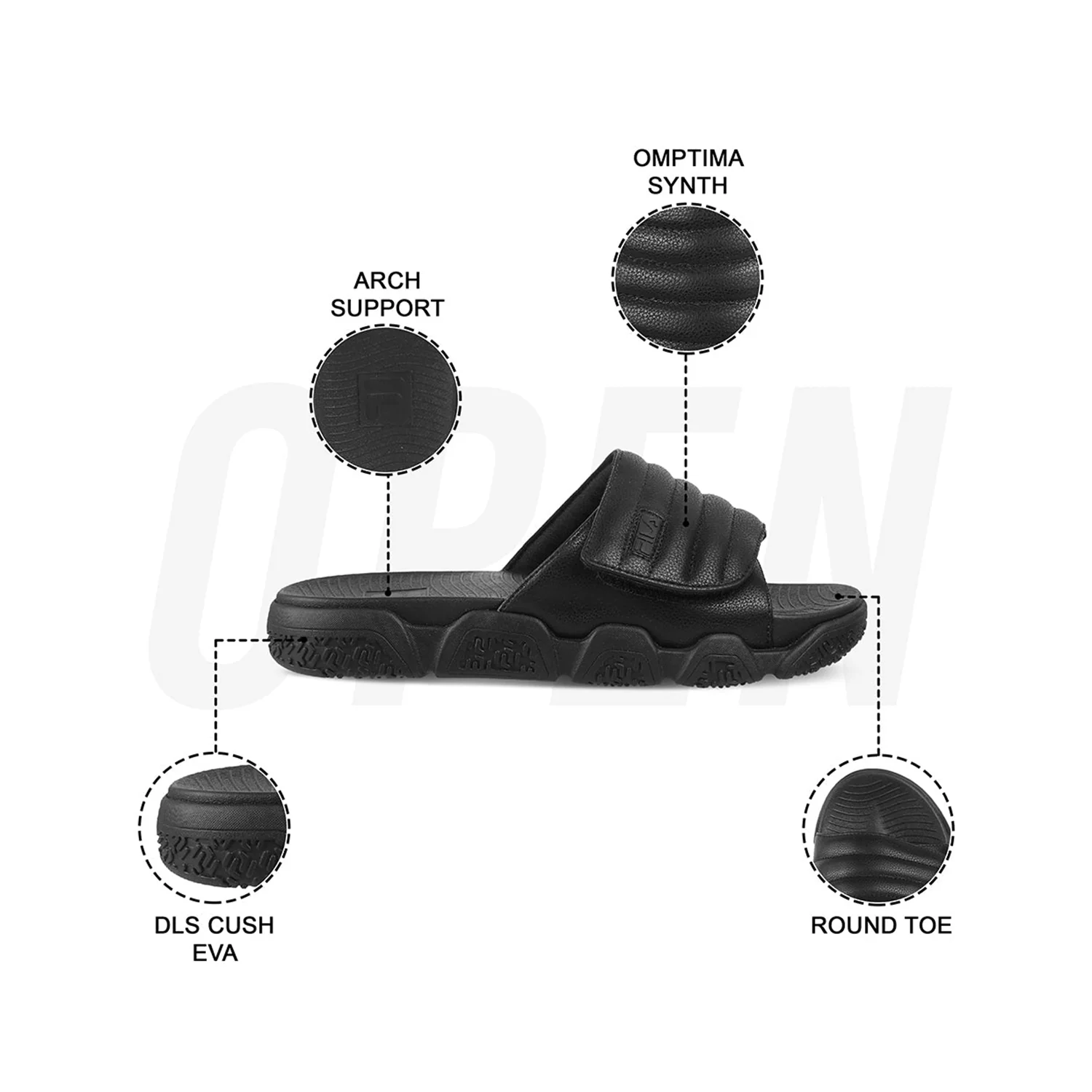 Fila Unisex Forida Black Sliders - Image 6