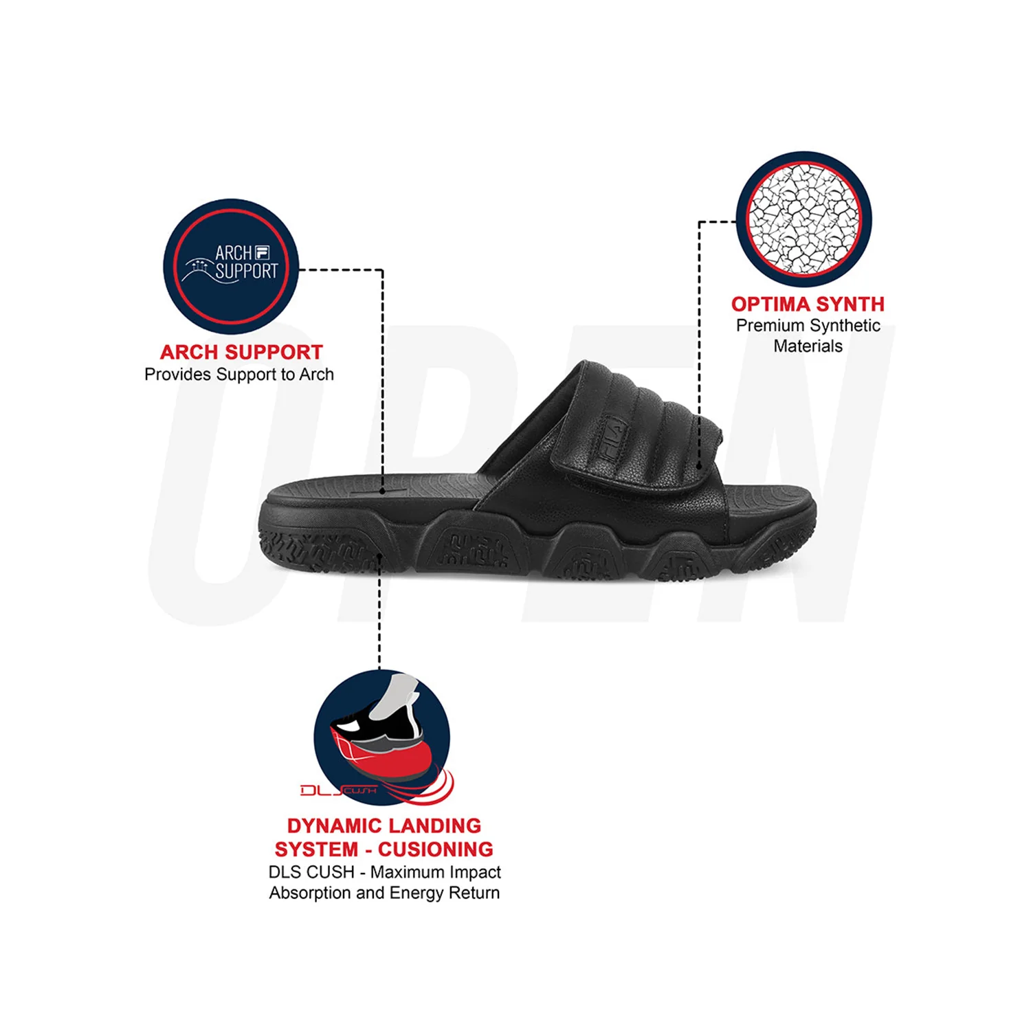 Fila Unisex Forida Black Sliders - Image 7