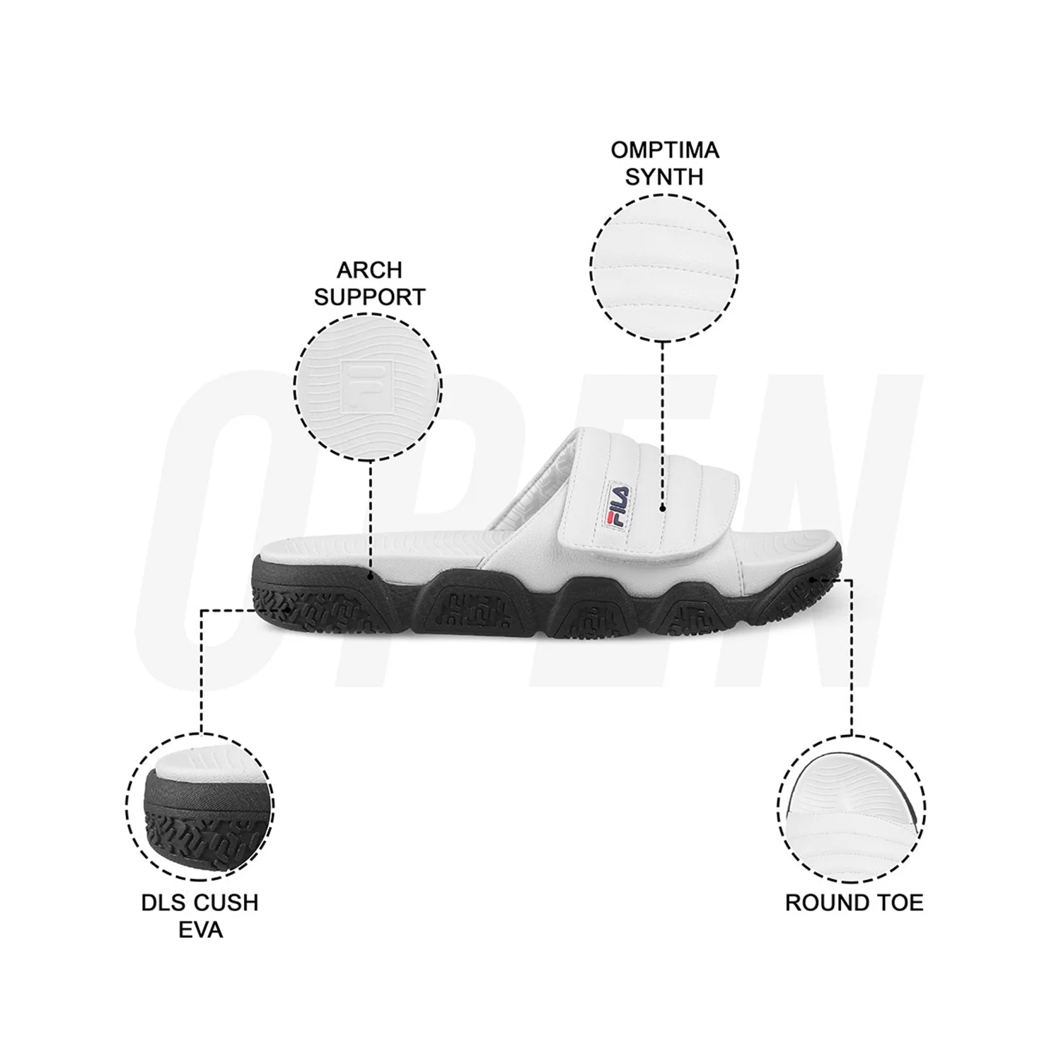Fila Unisex Forida Off White Sliders - Image 10